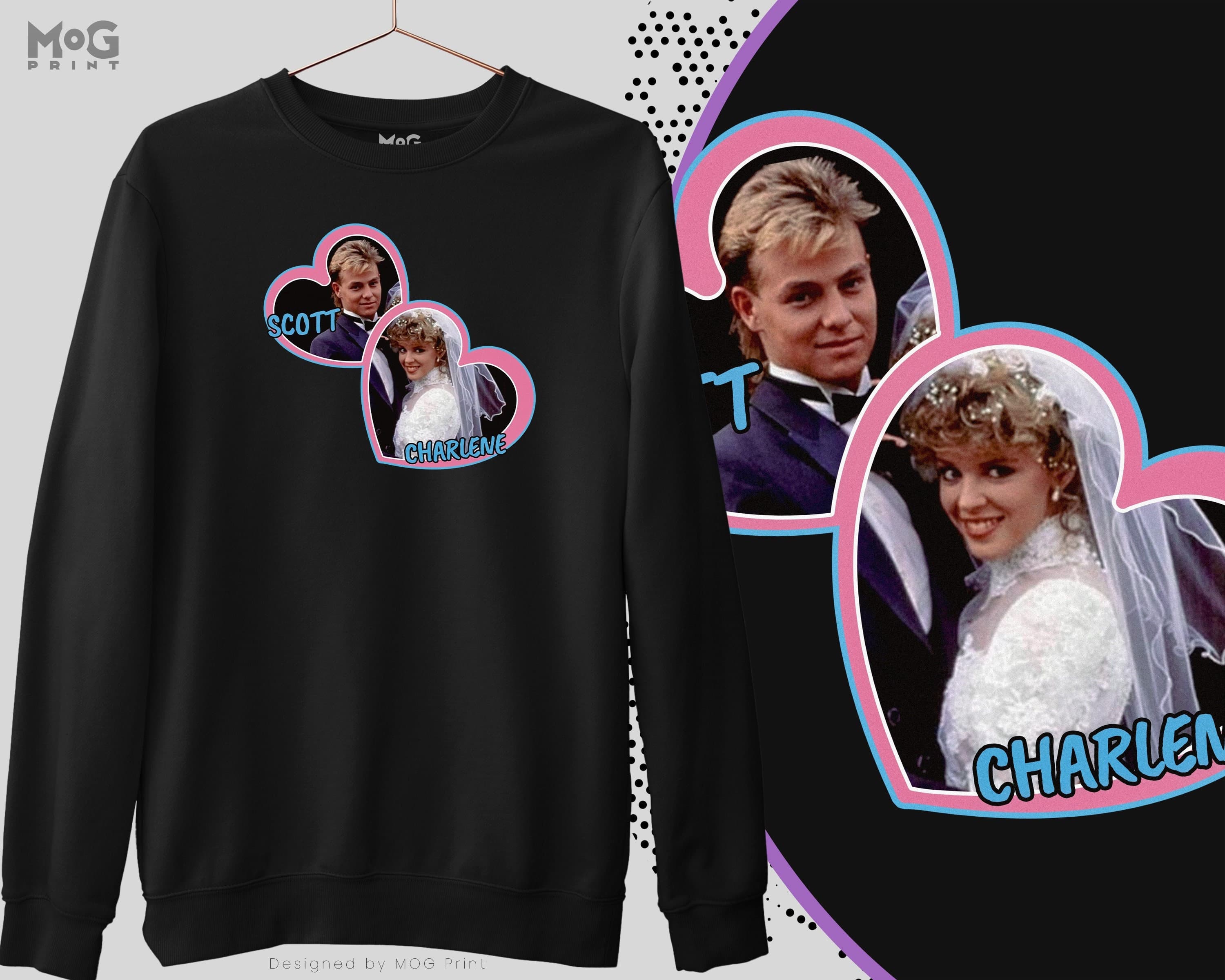Scott And Charlene Wedding Sweatshirt | Funny Neighbours Inspired | Retro Vintage Rock Band 80's 90's Gift Jumper | Men Women Ladies Sweater