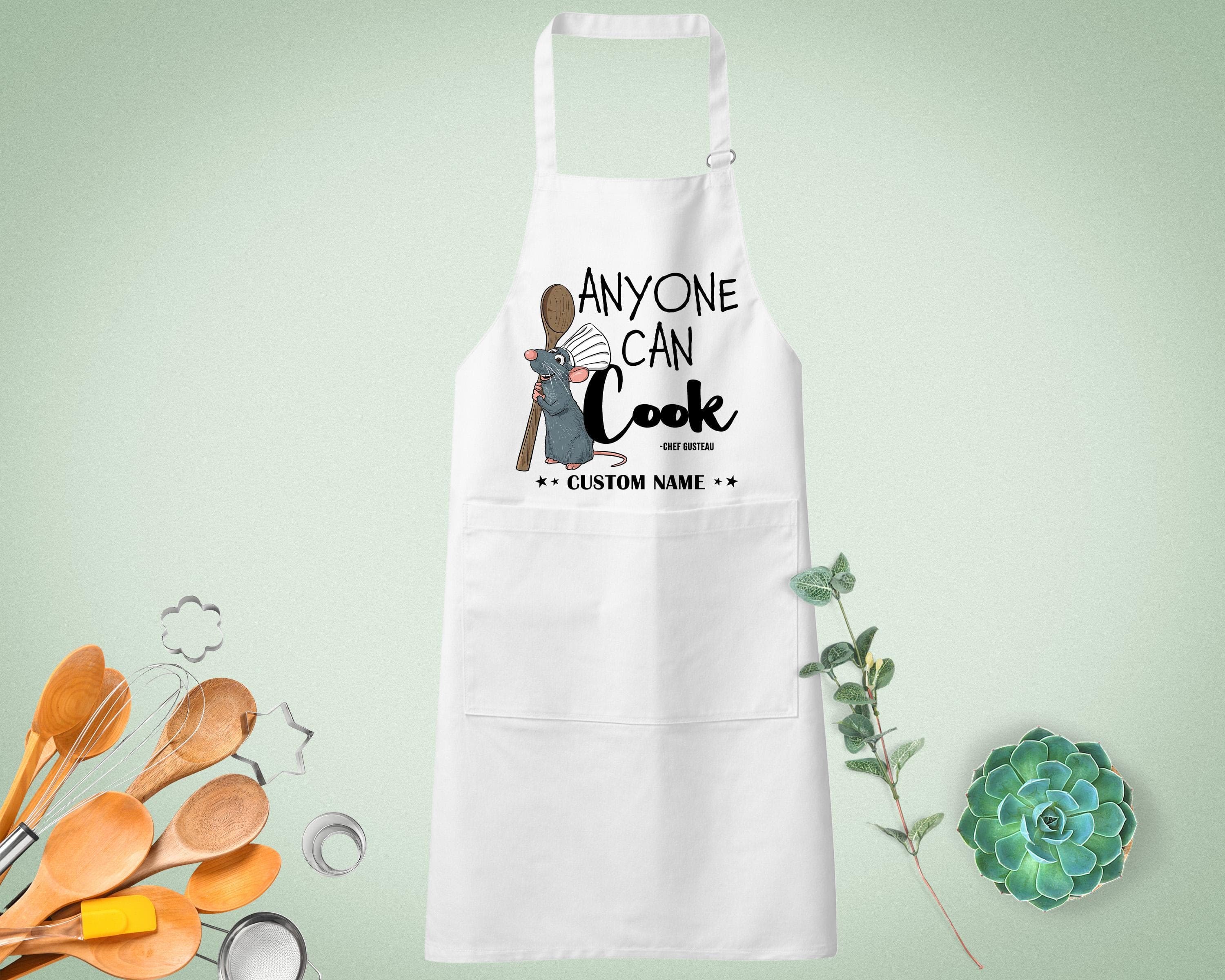 Culinary Rodent Kitchen Apron, Custom Text Pinafore, Funny Anyone Can Cook Mouse Chef Apron, Personalised Home Chef Gift for Cooking Lovers - image 5