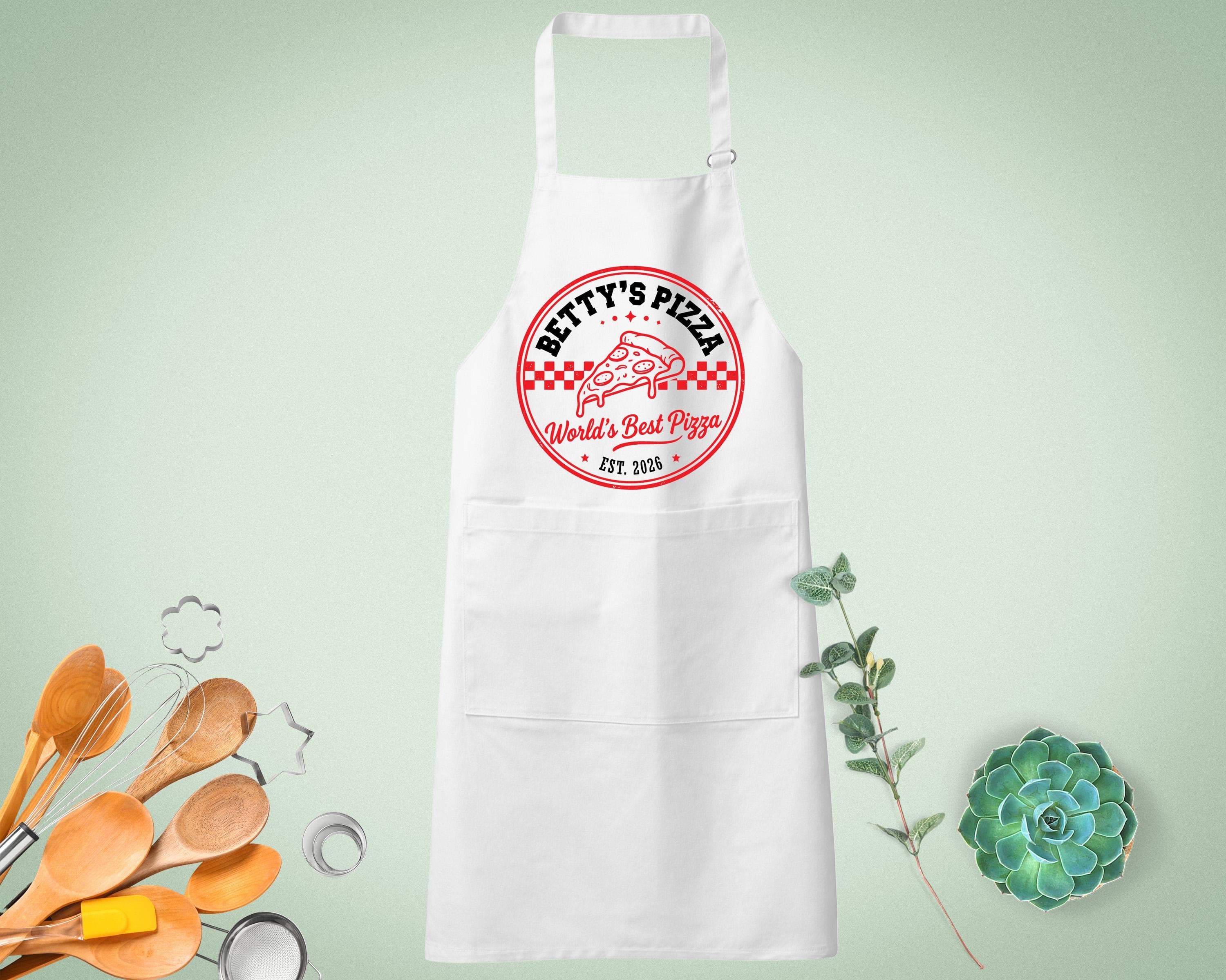 Personalised Pizza Kitchen Apron, Custom World’s Best Chef Name Cooking Apron, Funny Pizzeria Style Baking Apron 2026, Home Cooking Present - image 4