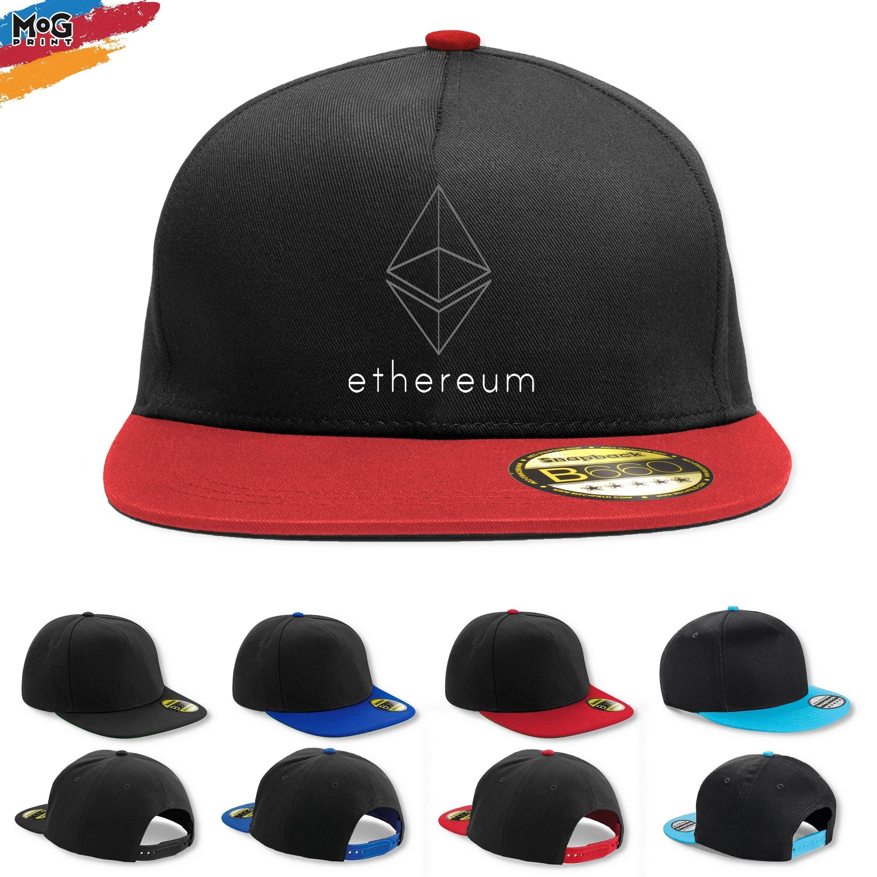Ethereum Logo Snapback Hat | Eth Crypto Coin | Ethereum Cap | Dad Gift | Hodl Cryptocurrency | Eth Crpyto Trader | Blockchain Technology Hat
