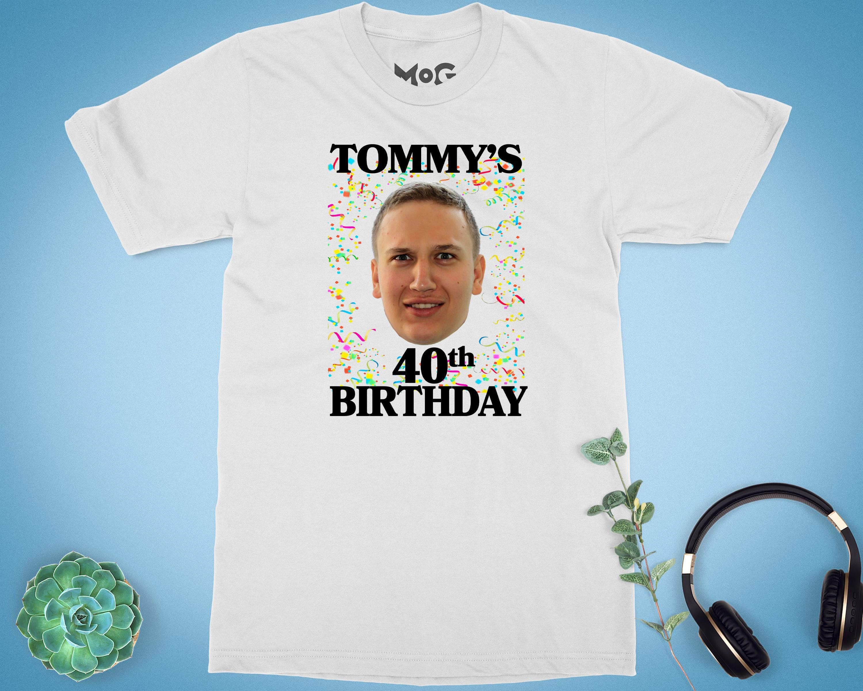 Personalised 40th Birthday T-shirt, Custom Photo Shirt, Confetti Retro Party Gift Unisex Shirt, Friends & Family B’Day Celebration Top - image 4