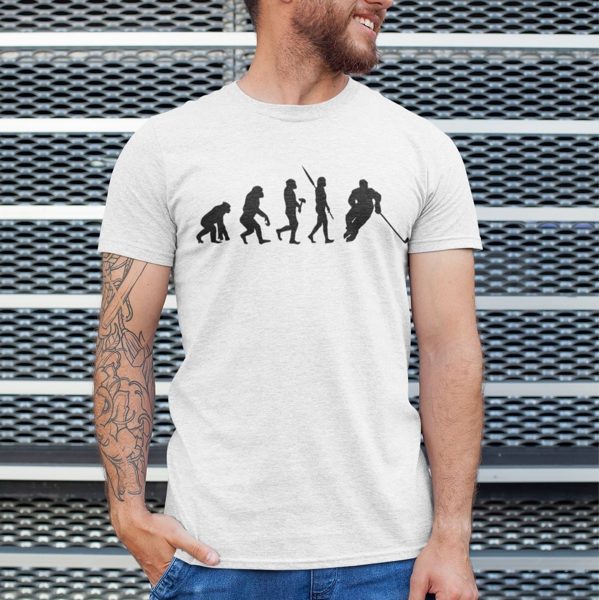 Ice hockey evolution t-shirt - ice hockey gift - hockey player shirt gift - hockey birthday gift - ice hockey lover - gift for dad son him