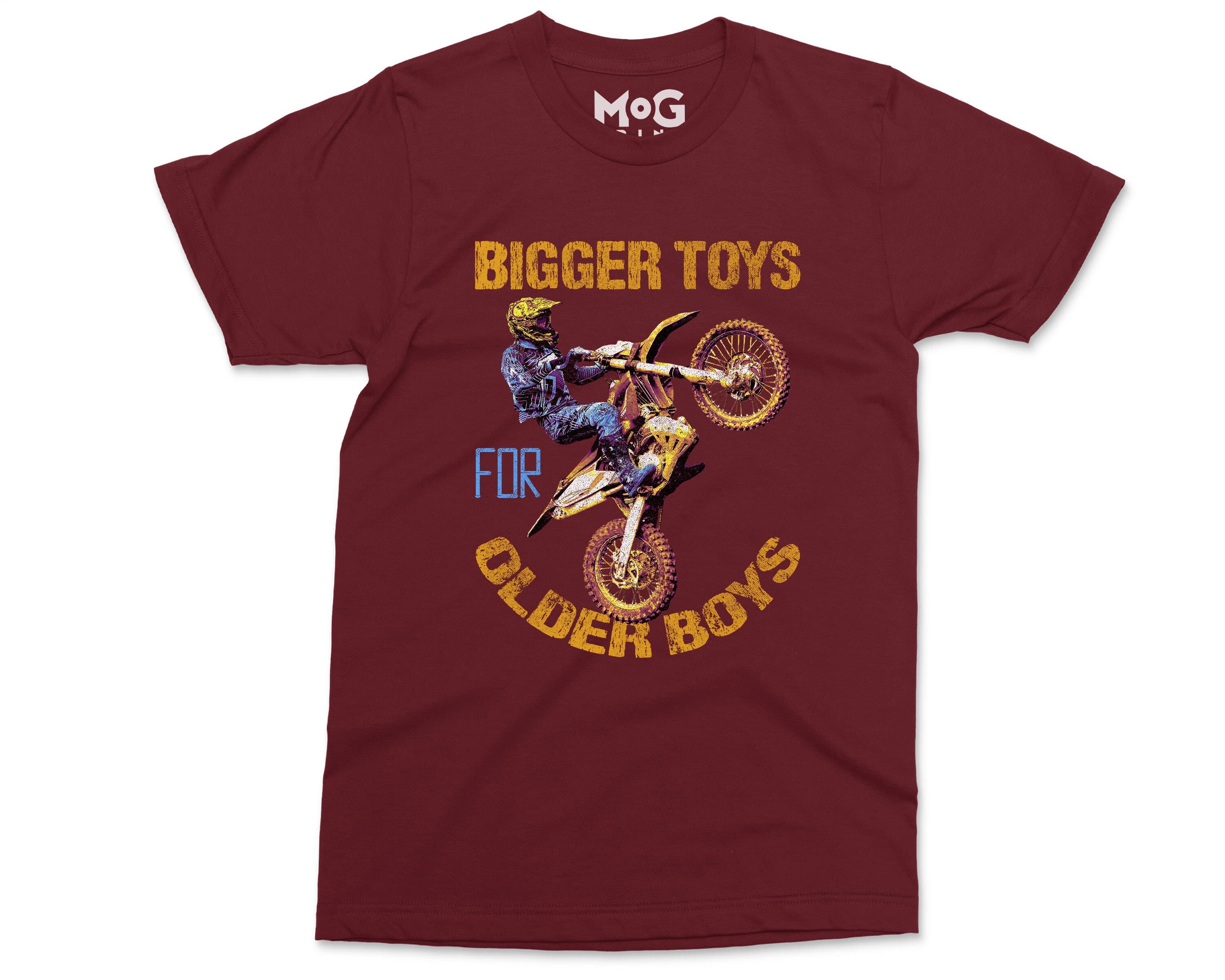 Bigger Toys Older Boys Motorbike Biker Mens Cotton T-Shirt MXGP Motocross T-Shirt Bigger Toys Mens Funny Motorbike MotoX Dirt Bike Scrambler - image 3