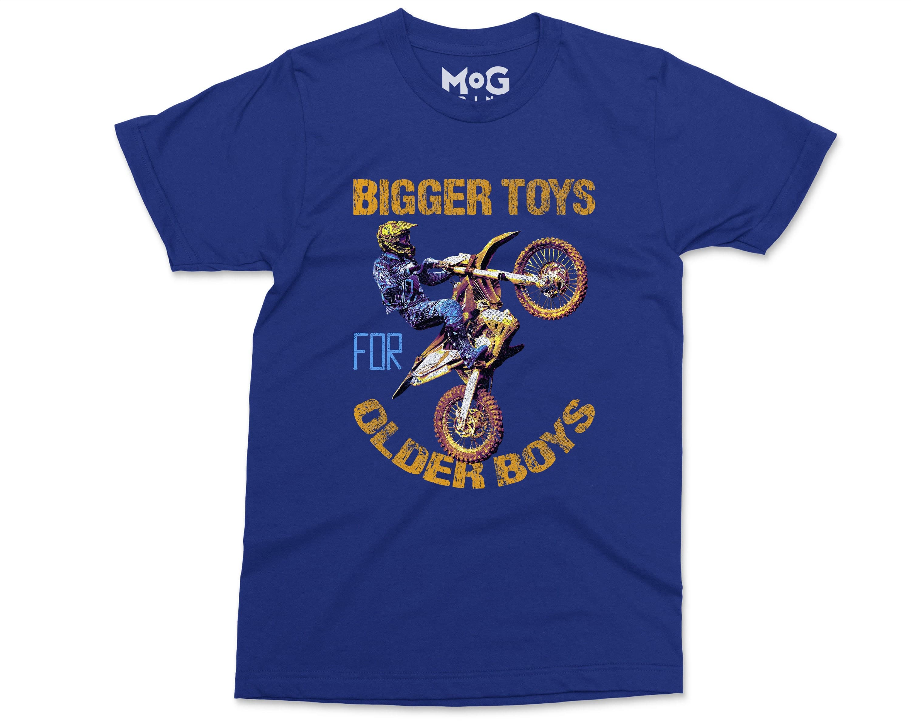 Bigger Toys Older Boys Motorbike Biker Mens Cotton T-Shirt MXGP Motocross T-Shirt Bigger Toys Mens Funny Motorbike MotoX Dirt Bike Scrambler - image 2