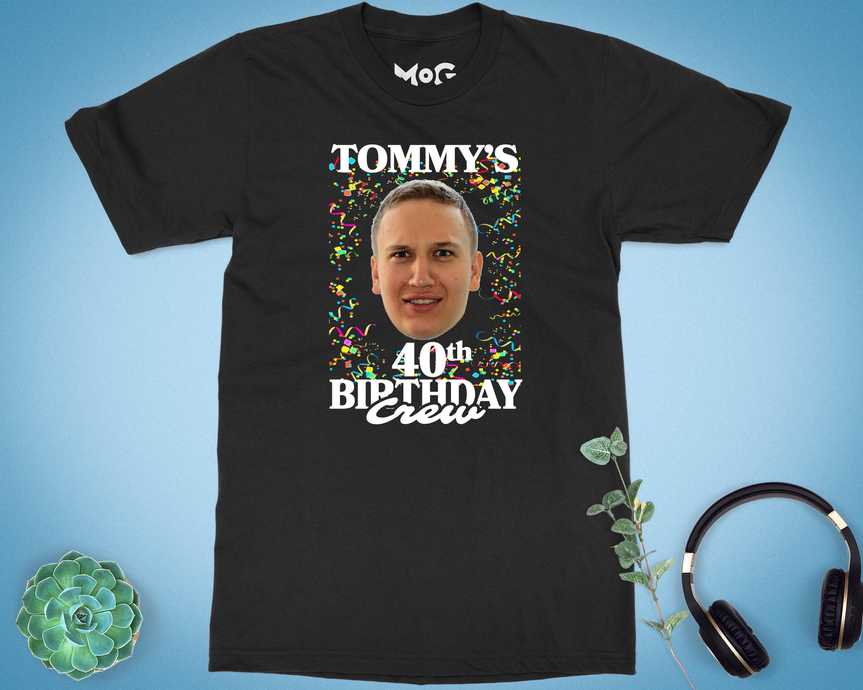 Personalised 40th Birthday T-shirt, Custom Photo Shirt, Confetti Retro Party Gift Unisex Shirt, Friends & Family B’Day Celebration Top - image 5