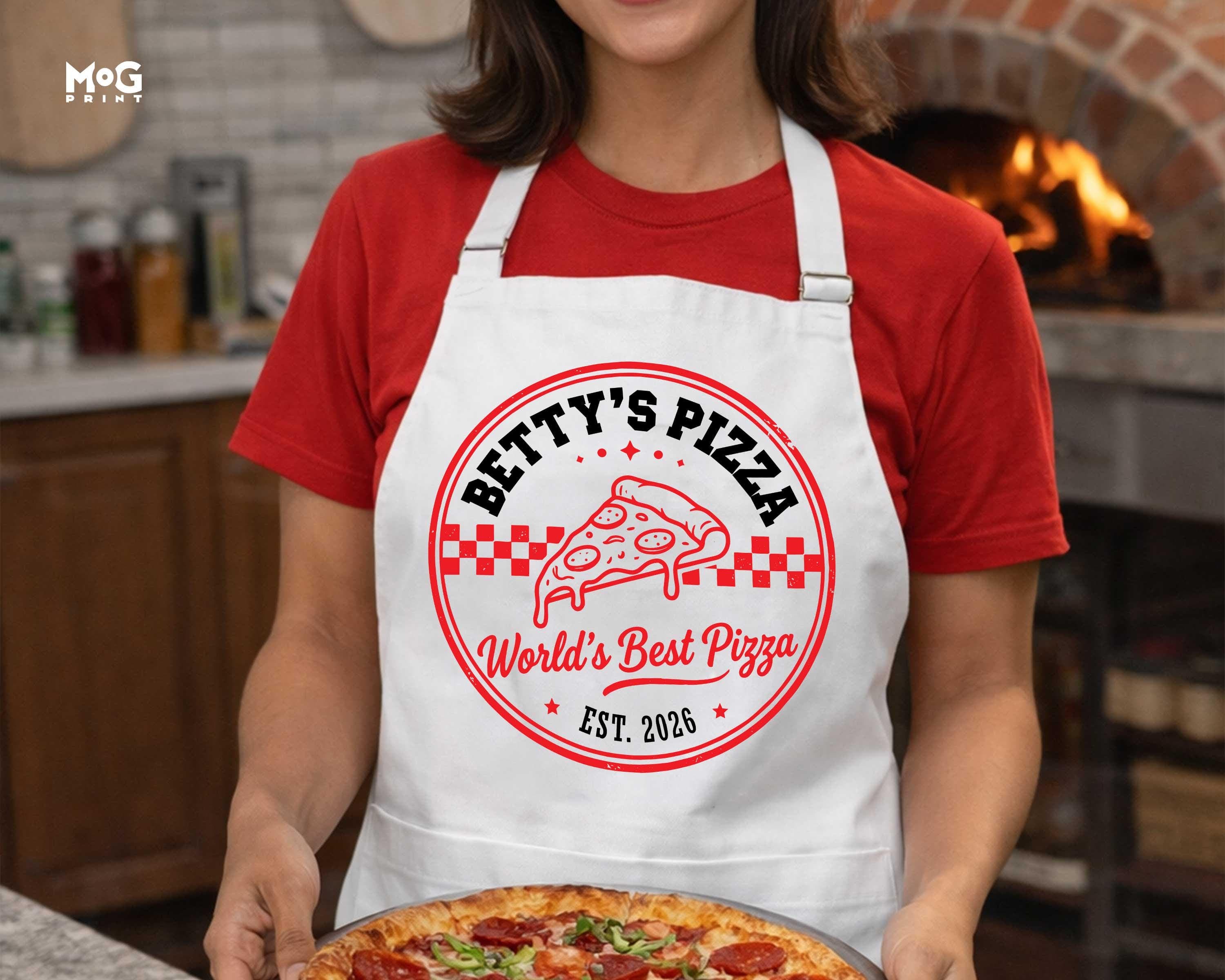 Personalised Pizza Kitchen Apron, Custom World’s Best Chef Name Cooking Apron, Funny Pizzeria Style Baking Apron 2026, Home Cooking Present
