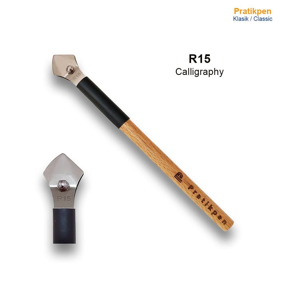 Personalized Pratikpen R15 Calligraphy Pen – Classic Metal Nib, Wooden Handle, Smooth & Controlled Lettering