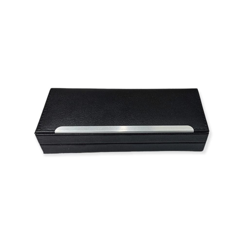 Personalized Fountain Pen - Black & Gold, Engraved Gift with Leather Box - image 3