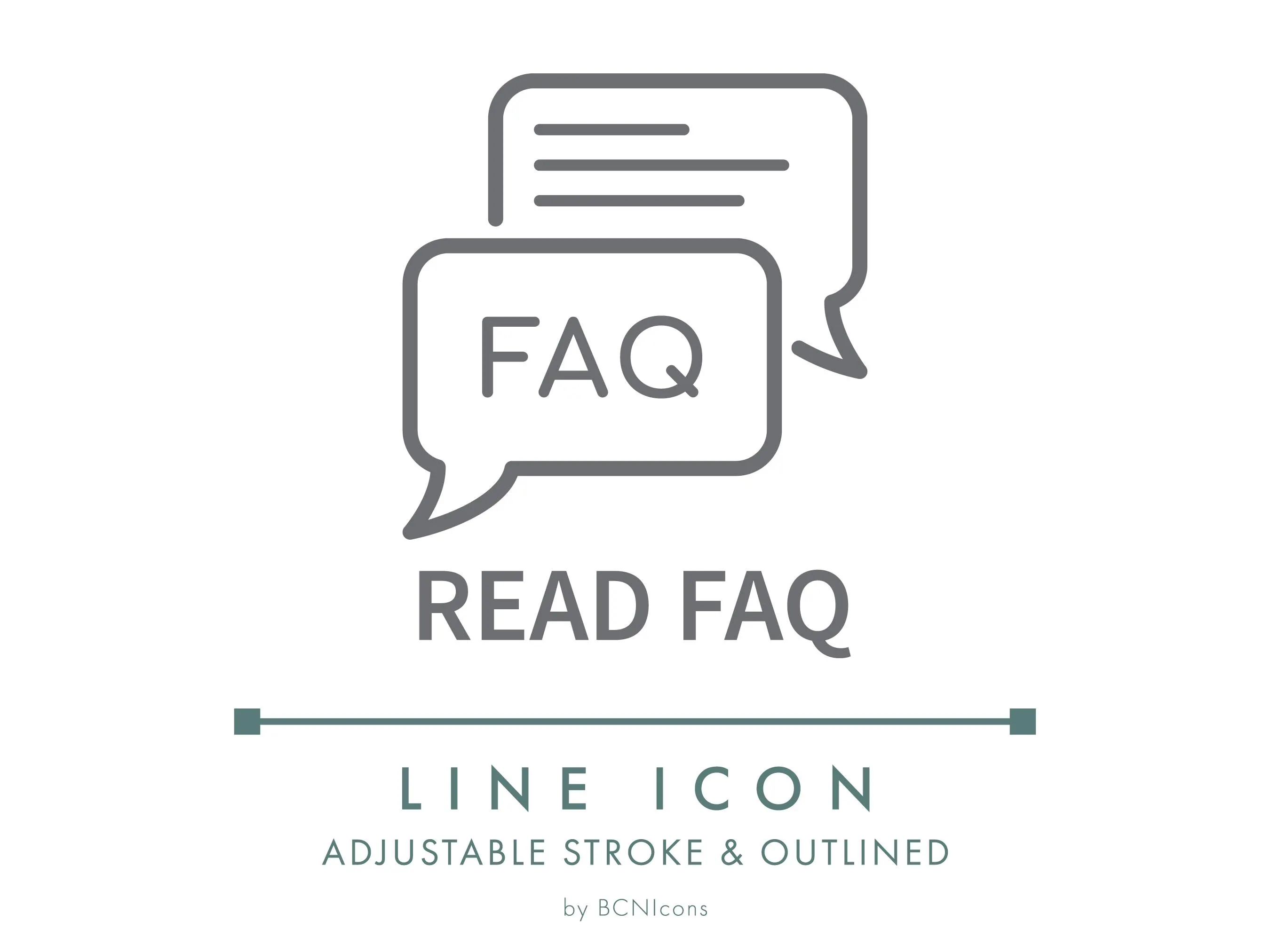 Read FAQ Ecommerce Line Icon SVG, Minimalist Online Store FAQs Logo PNG, Business Website Customer Help Shop Vector Symbol