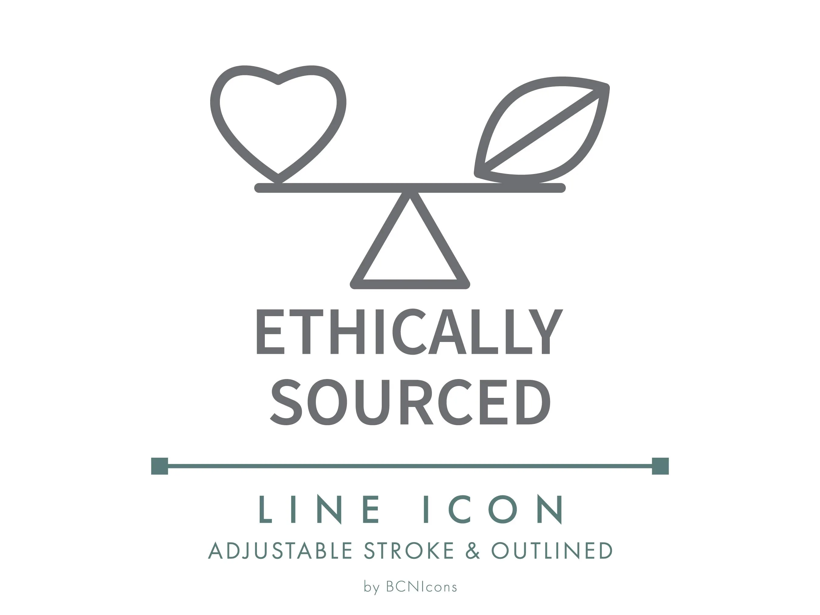 Ethically Sourced Line Icon SVG, Minimalist Eco Friendly Packaging Logo PNG, Sustainable Natural Cosmetic Product Vector Symbol