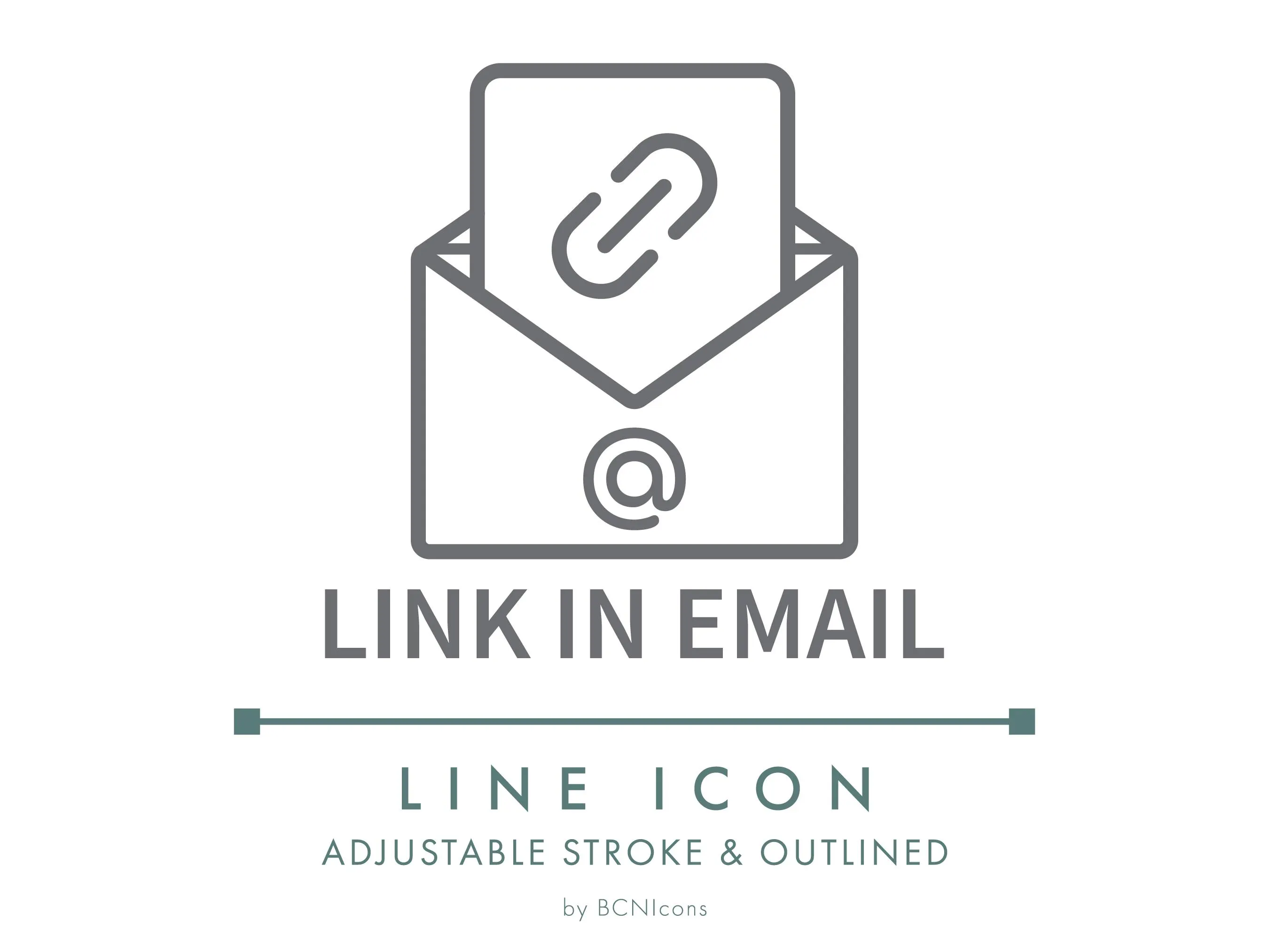 Link in Email Ecommerce Line Icon SVG, Minimalist Instant Download Link Symbol Online Store PNG, Digital Product Website Logo Vector