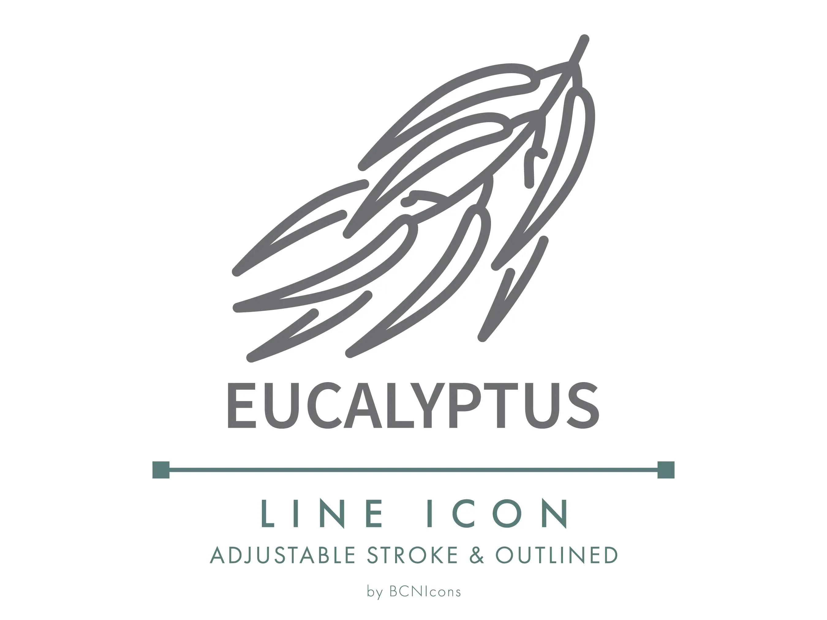 Eucalyptus Fragrance Candle Making Line Icon SVG, Eucalyptus Scent Wax Melts Logo PNG, Myrtaceae Perfume Cosmetics Symbol Vector