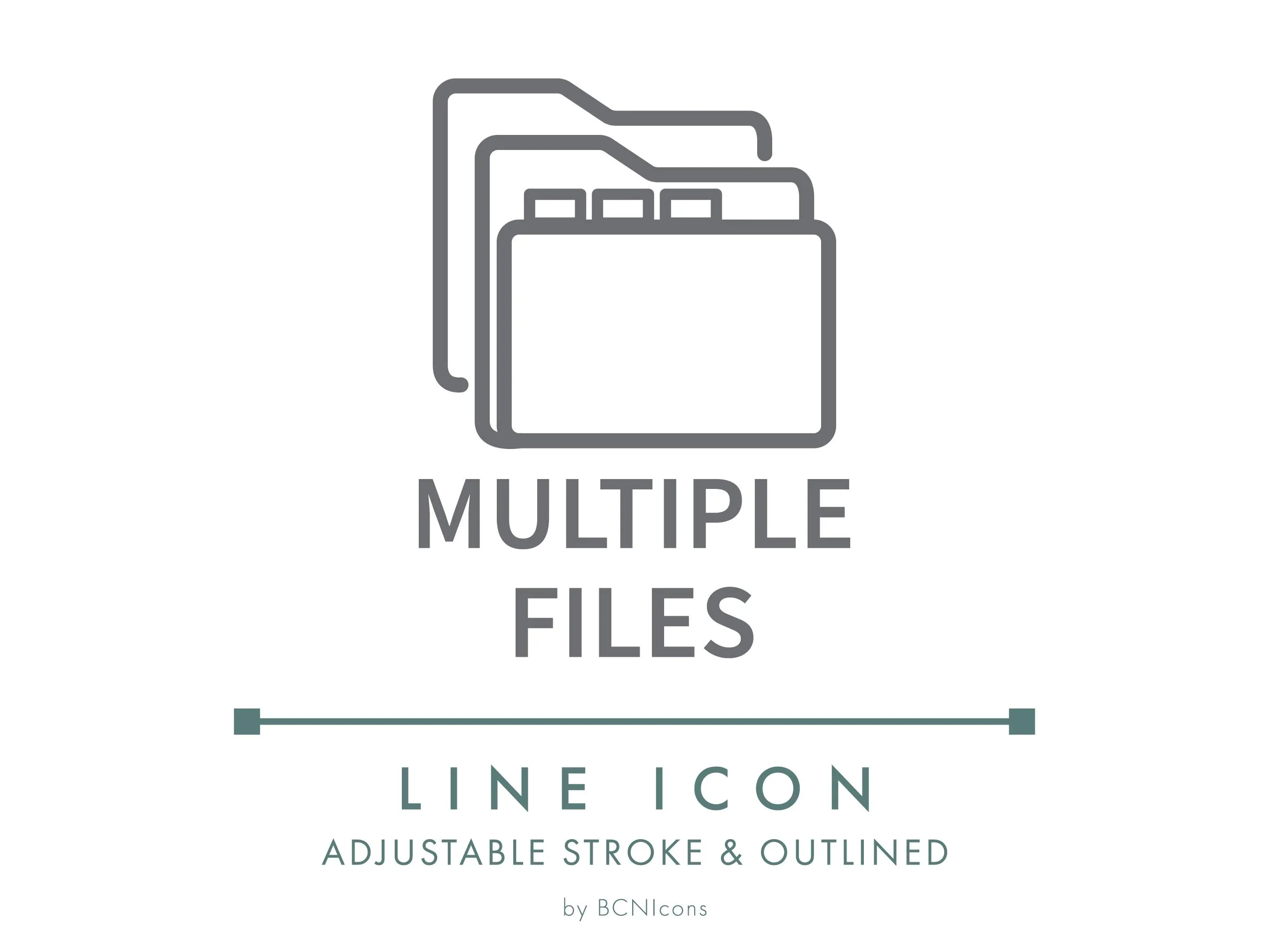 Multiple Files Ecommerce Line Icon SVG, Minimalist Digital Files Download Symbol PNG, Digital Product Files Website Button Vector Logo