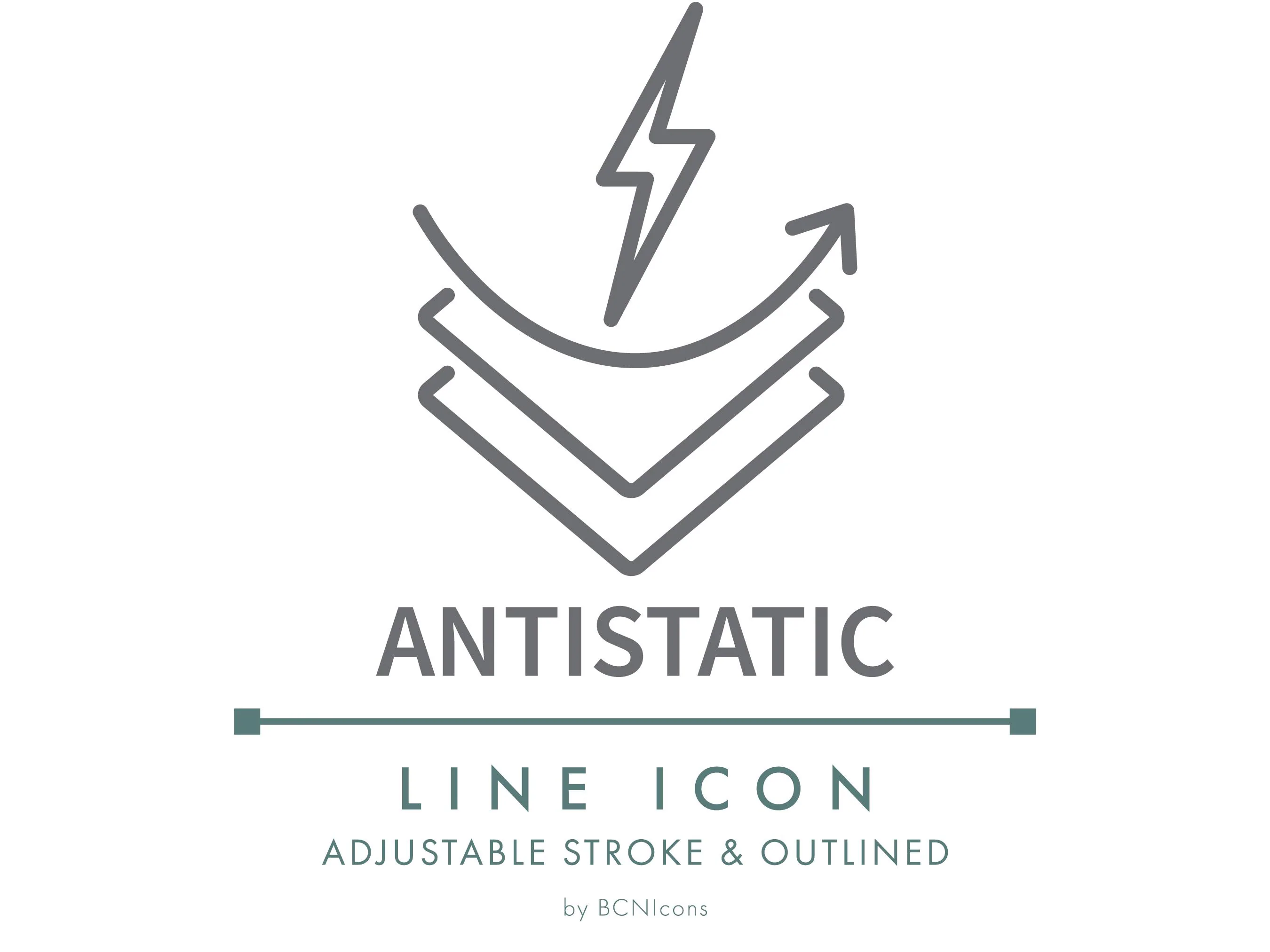 Antistatic Textile Material Line Icon SVG, Minimalist Anti Static Fiber Fabric Feature PNG, Isolated Material Properties Weave Vector Symbol