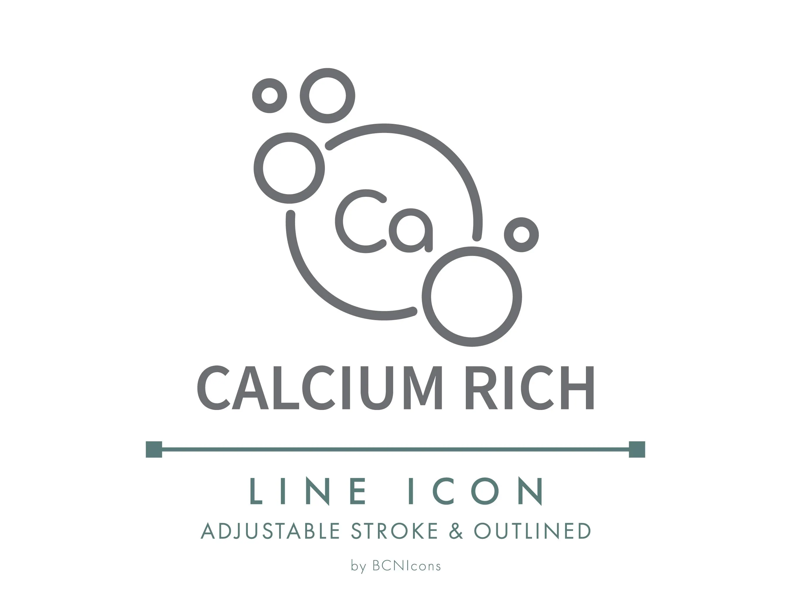 Calcium Rich Line Icon SVG, Minimalist High Calcium Nutrition Food Symbol PNG, Ca Rich Drink Nutritional Label Ingredients Vector Logo