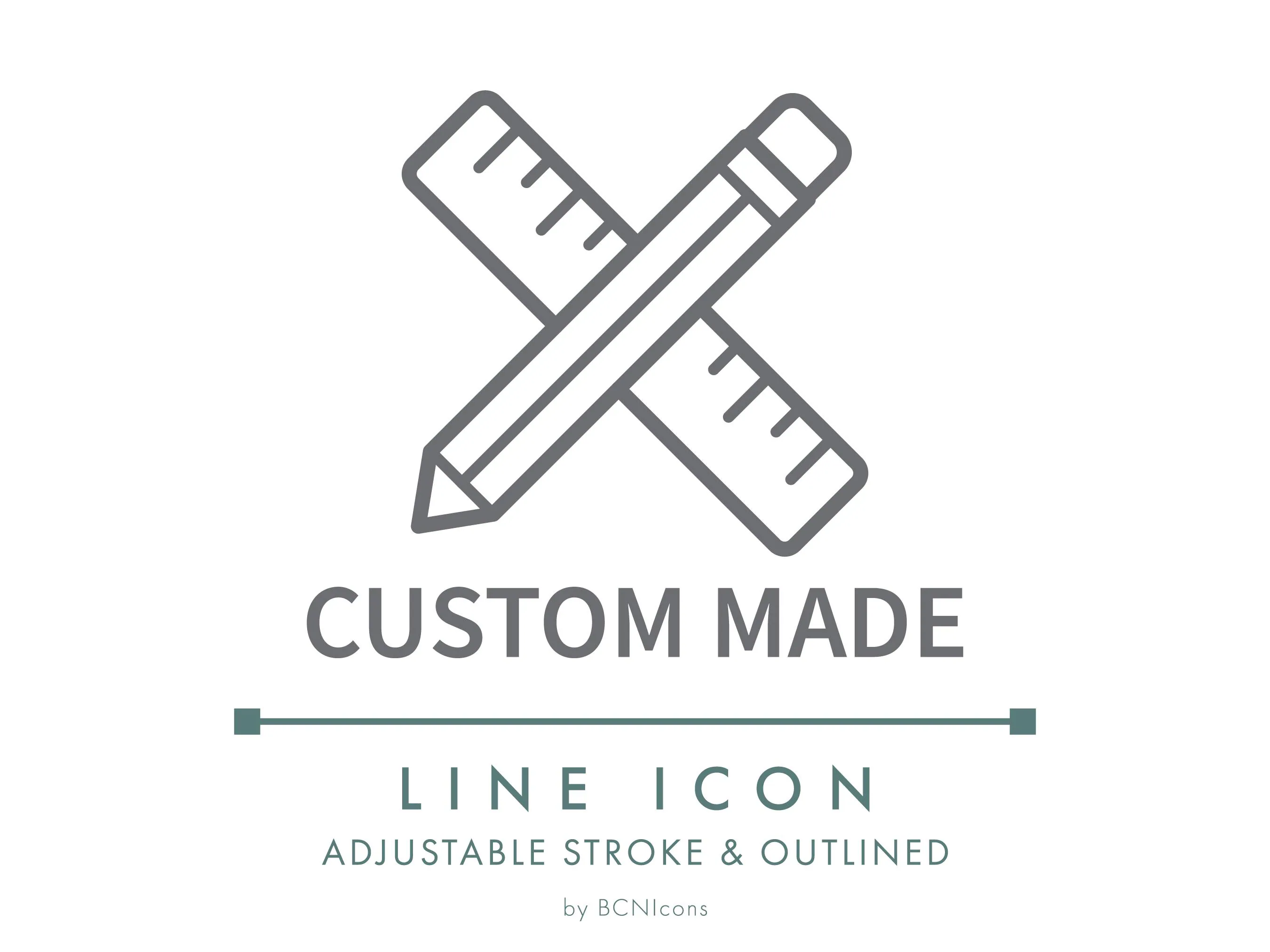 Custom Made Line Icon SVG, Minimalist Made to Order Unique Handmade Small Business Packaging Logo PNG, Customized Product Vector Symbol