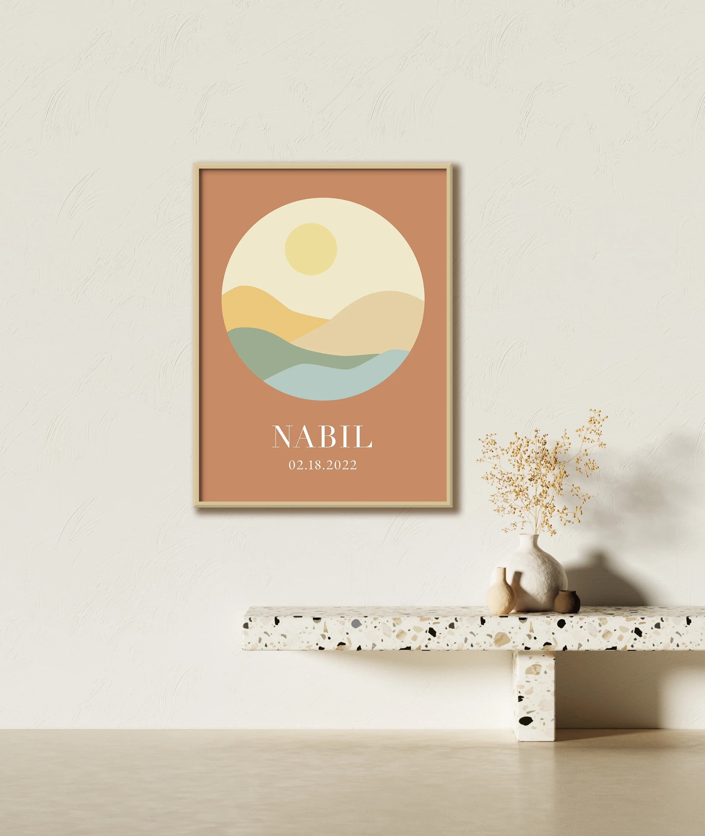 Custom Baby Name Poster - Nursery Wall Art- Boho Unisex Decor - Frame, Canvas or Acrylic Print - Customizable - Personalized - image 5