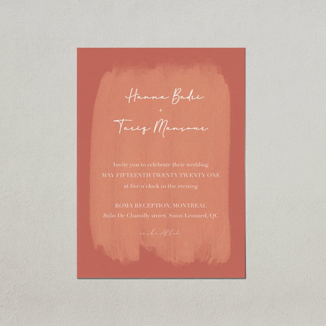 Digital Islamic Wedding Invitation - Customizable Template  - Nikkah Invitation - Pink Watercolor Design - Modern and Elegant
