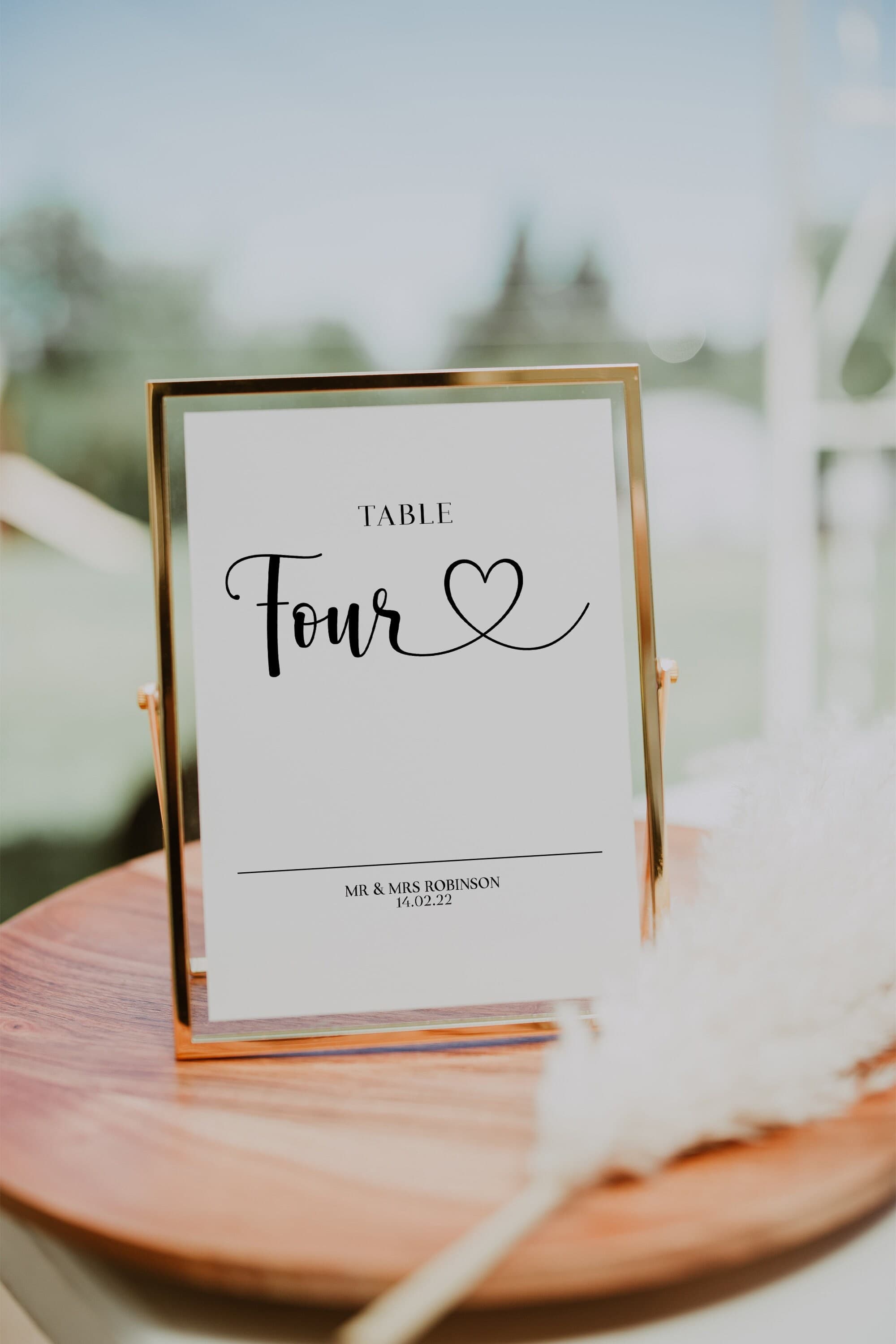 PERSONALISED table numbers, table numbers wedding, simple table numbers, table number signs, wedding reception sign, elegant, modern, card - image 5