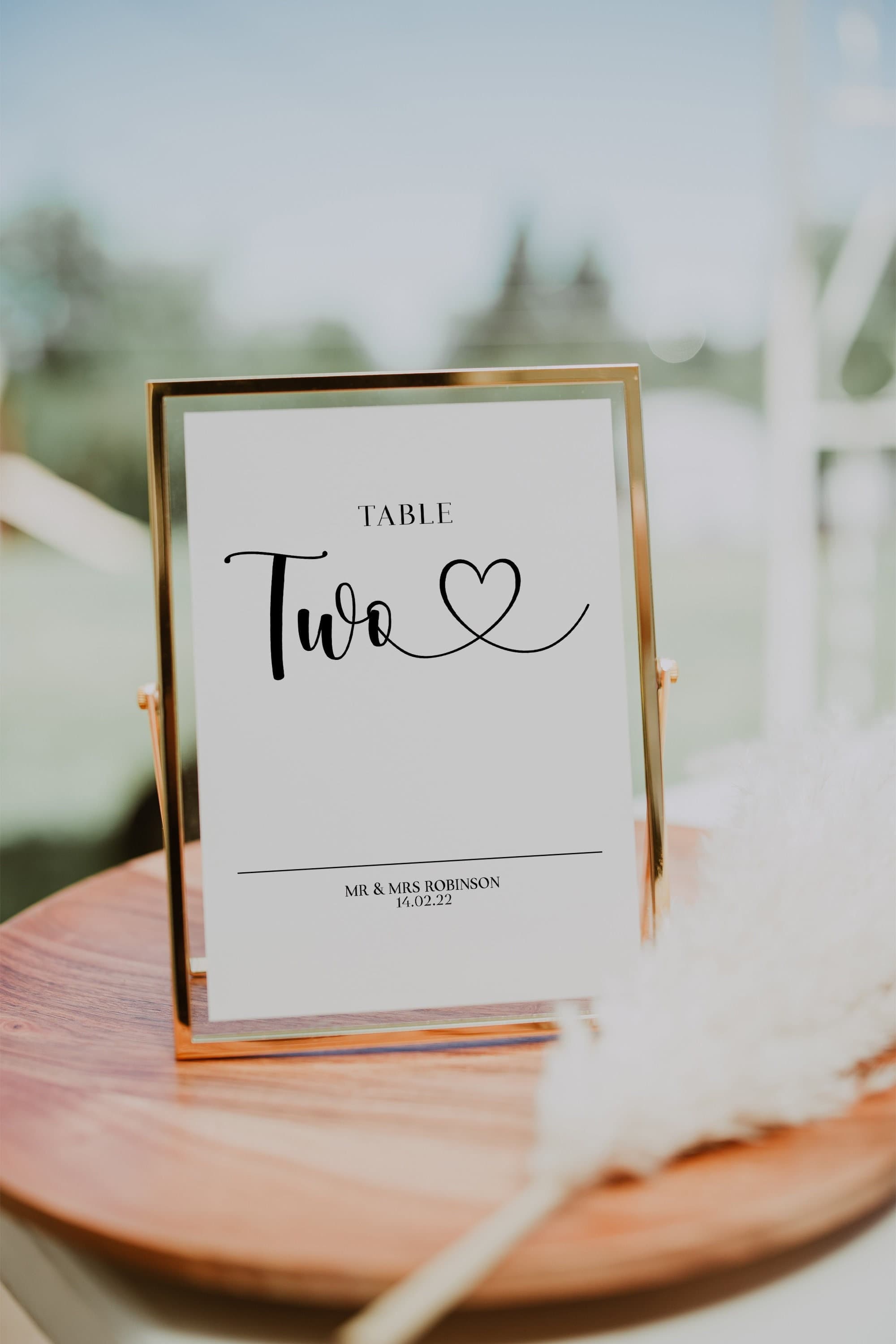 PERSONALISED table numbers, table numbers wedding, simple table numbers, table number signs, wedding reception sign, elegant, modern, card