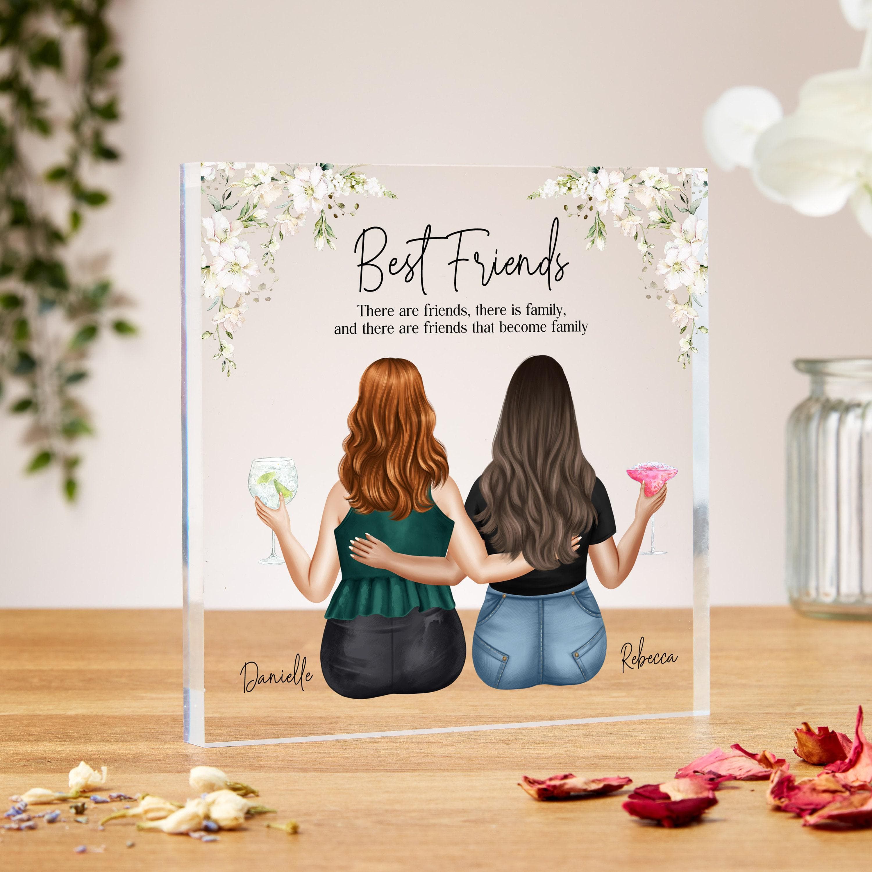 Best friend gift, clear acrylic block, 30th sister birthday gift, 21st, best friend, friendship gift, bestie gift, 18th, curvy girl print