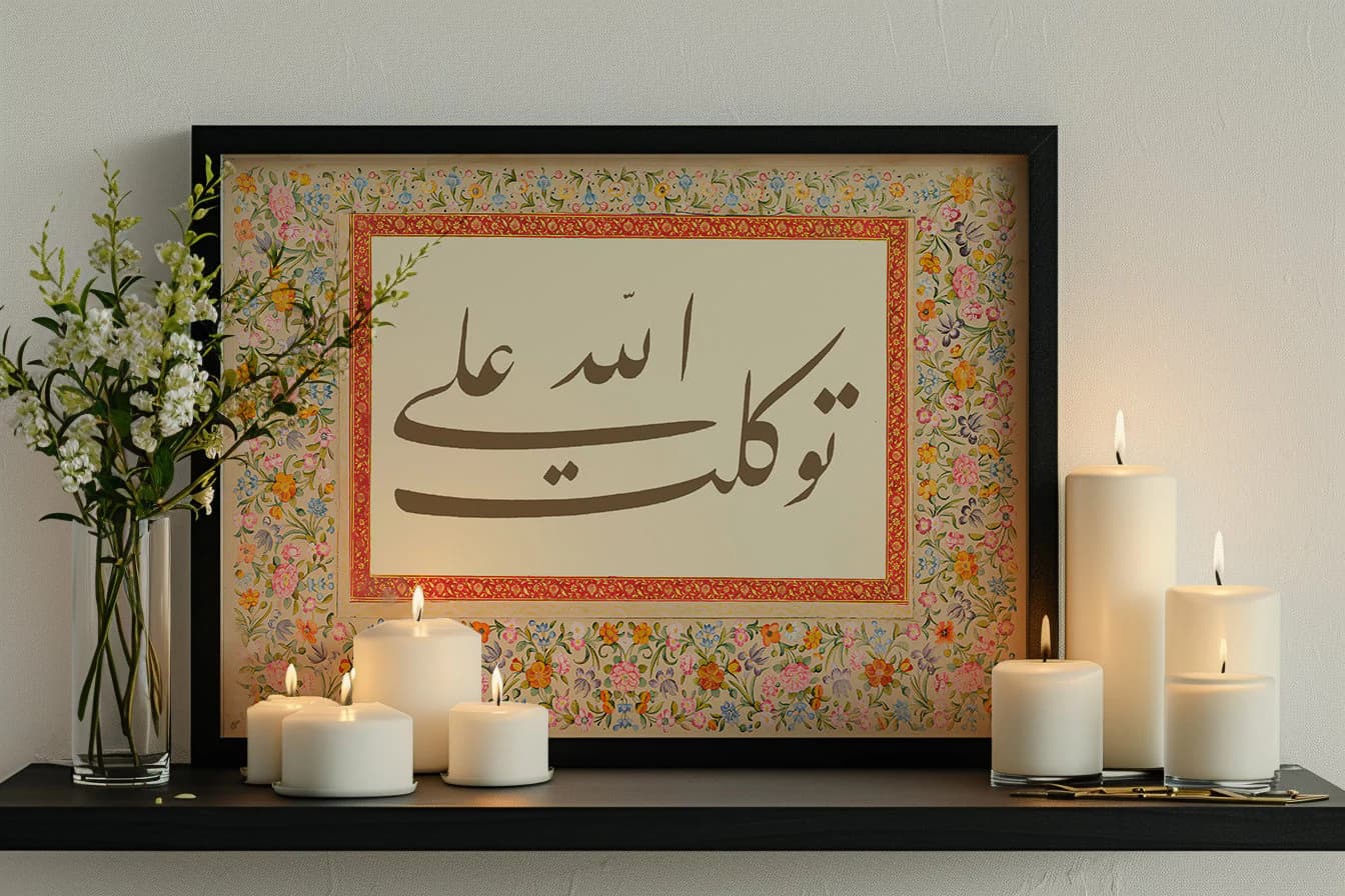 Tawakal'Allah - Vintage Islamic Calligraphy Home Decor Spiritual Soul Ramadan Gift Poster