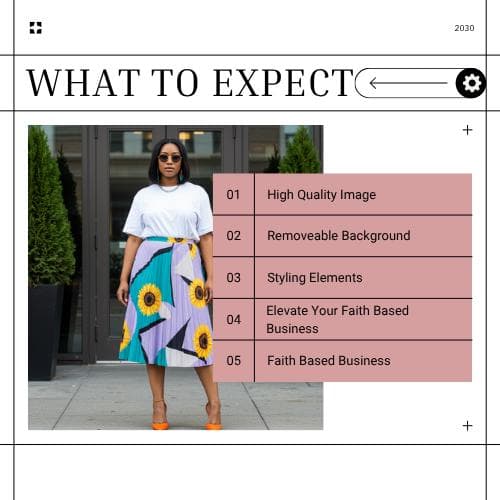 Christian T-Shirt Mockup for Faith Brands Black Woman Modest Fashion Mustard Skirt Lifestyle Mockup - image 4