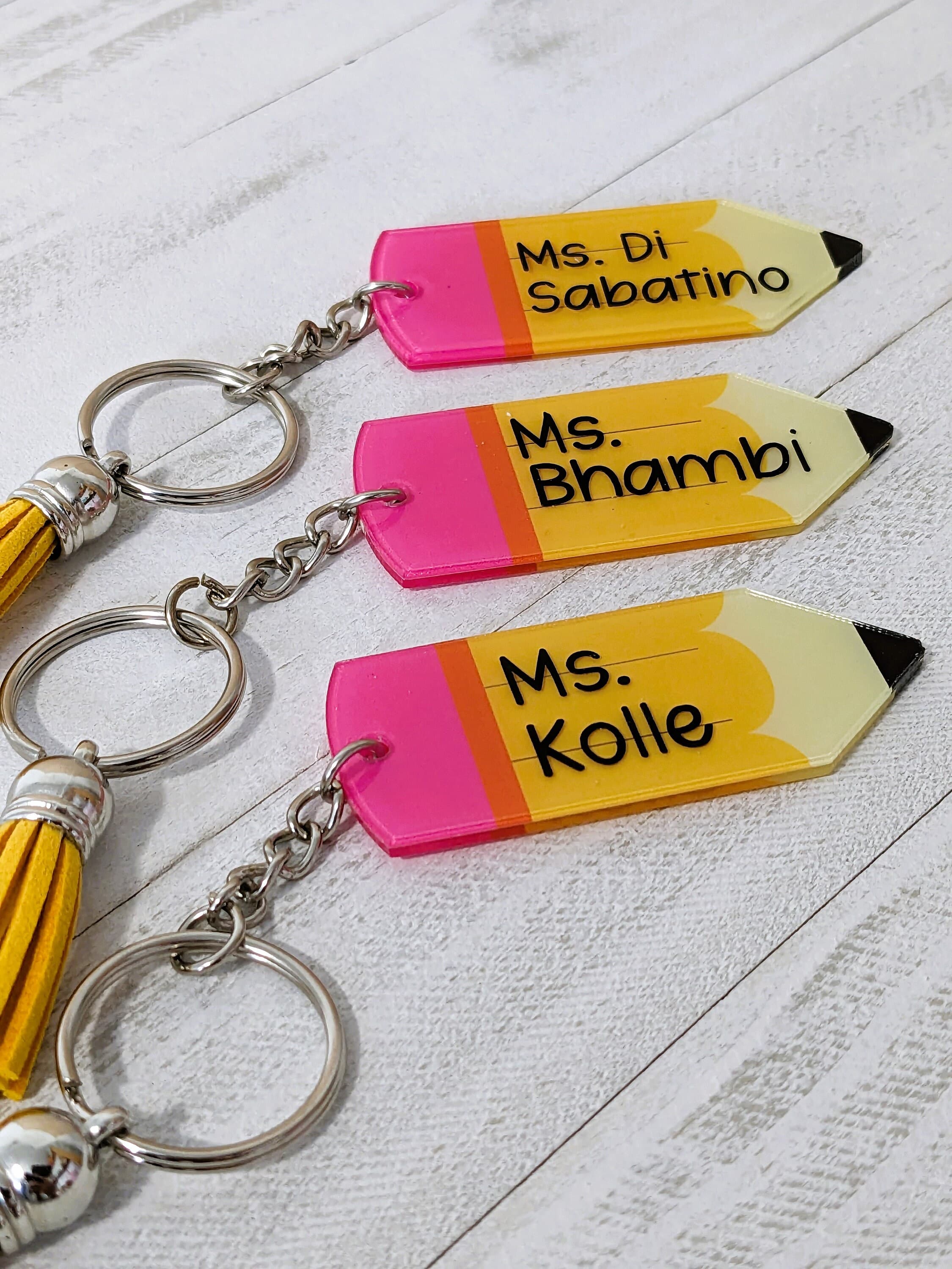 Personalized Teacher Gifts | Customized Pencil Keychain | End of School Year Gift