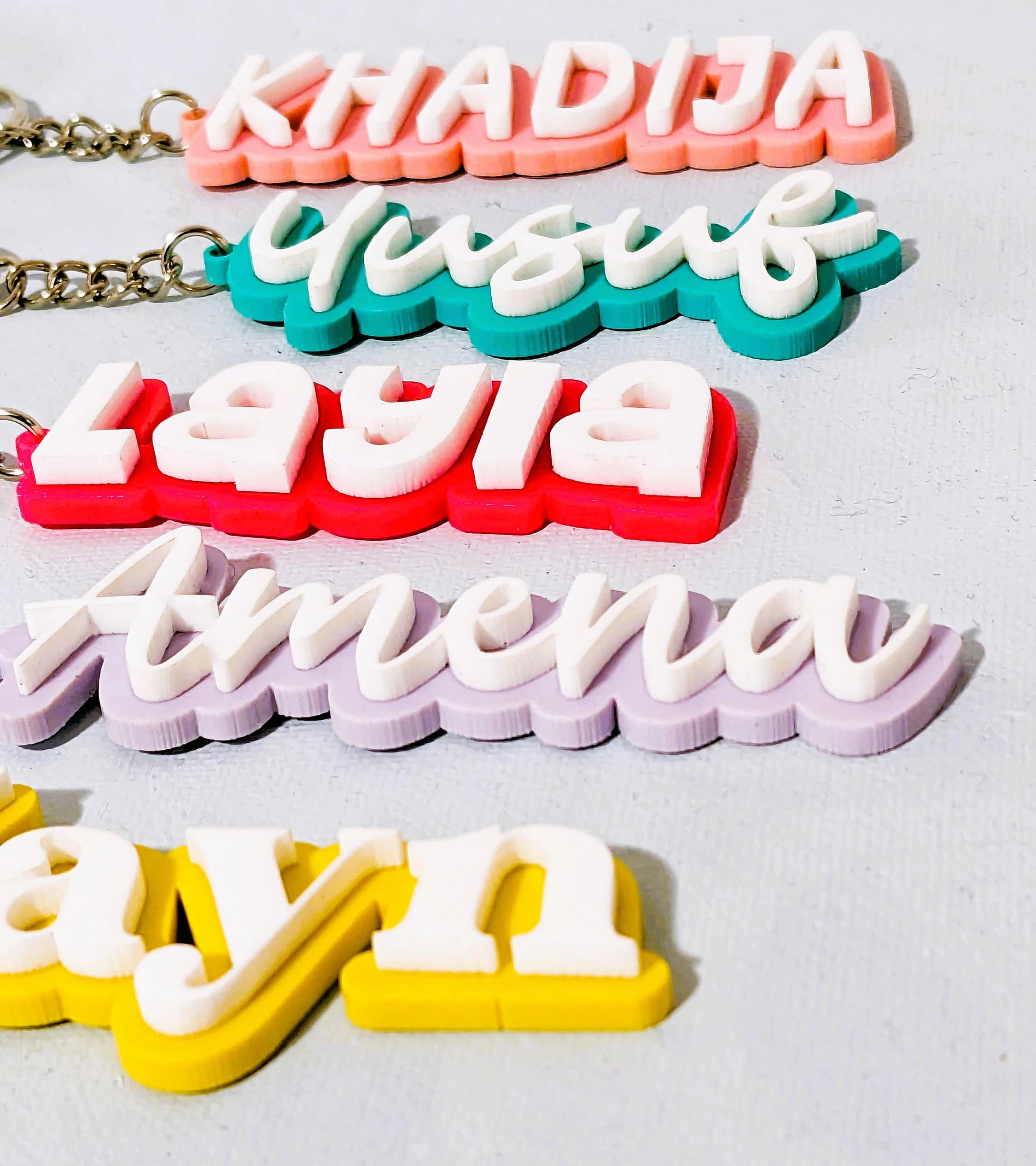 Personalized 3D Acrylic Name Keychain - Backpack or Luggage Tag