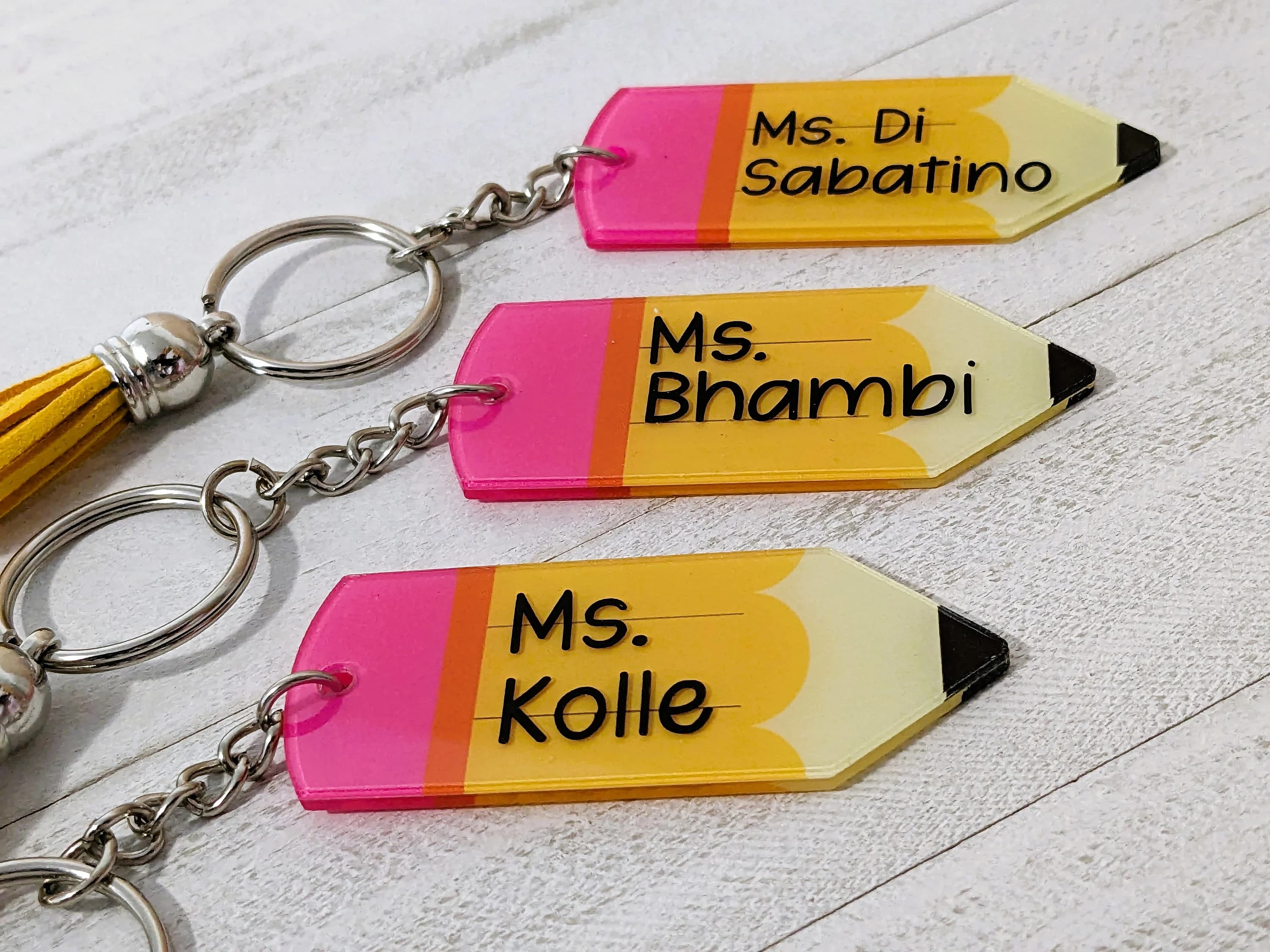 Personalized Teacher Gifts | Customized Pencil Keychain | End of School Year Gift - image 3