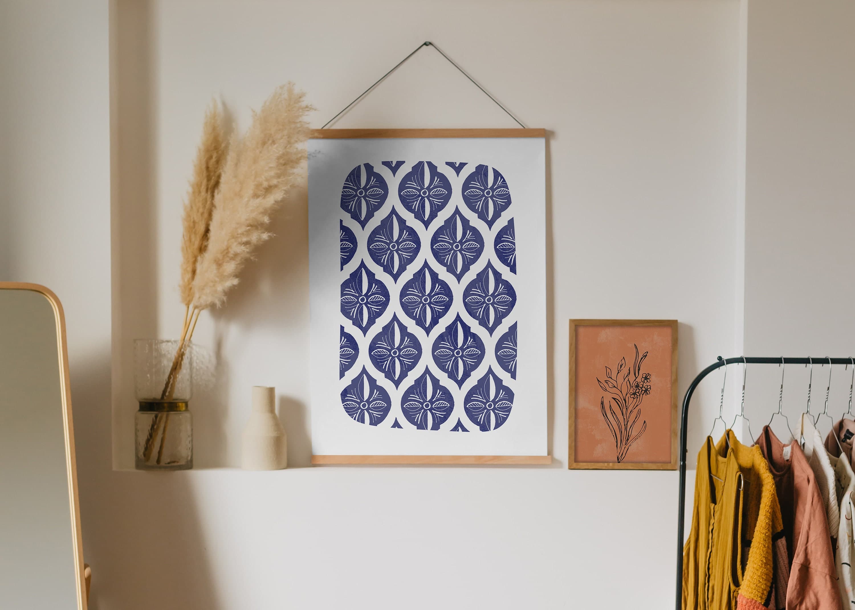 Blue Moroccan Pattern Wall Art Poster - image 5