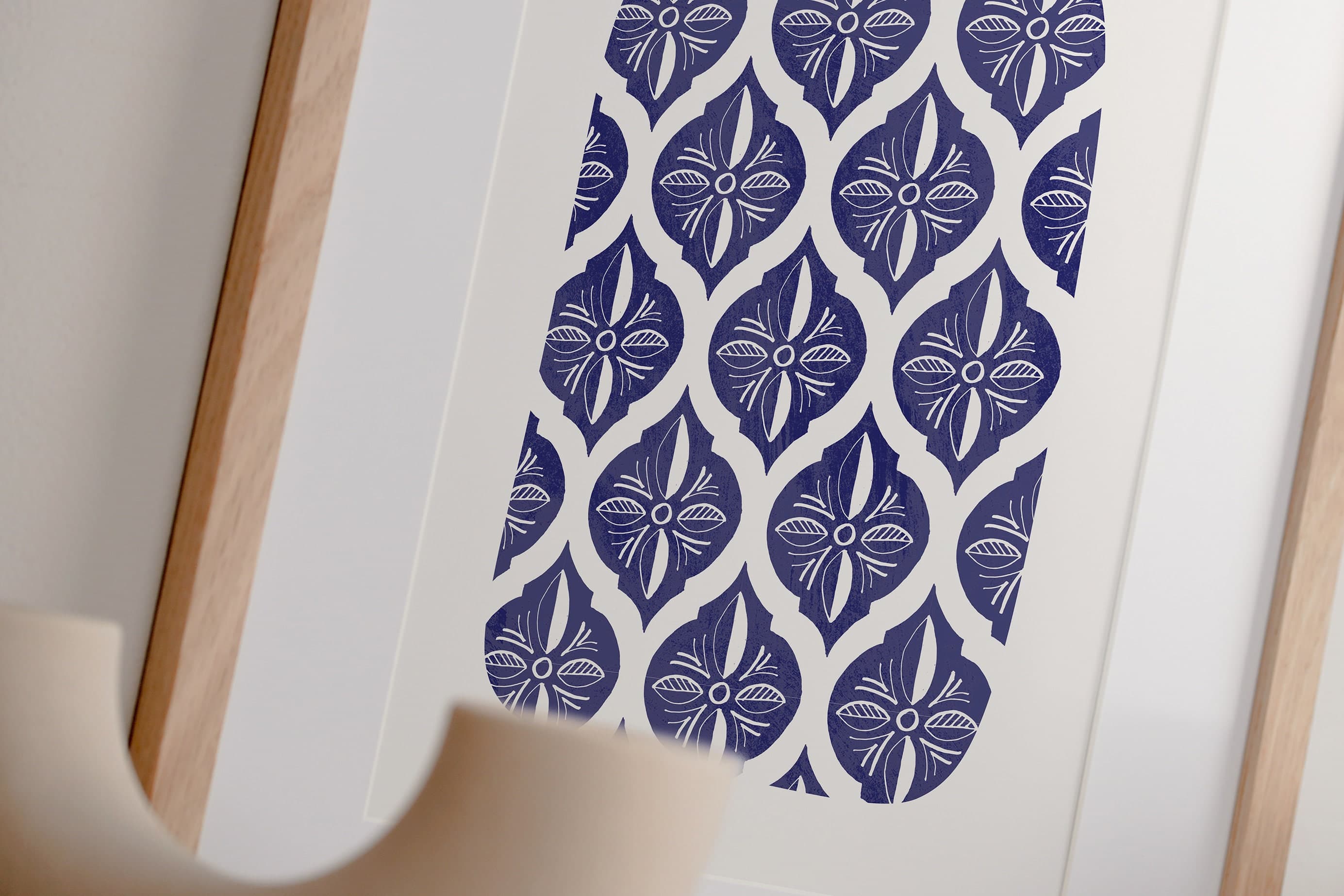 Blue Moroccan Pattern Wall Art Poster - image 4