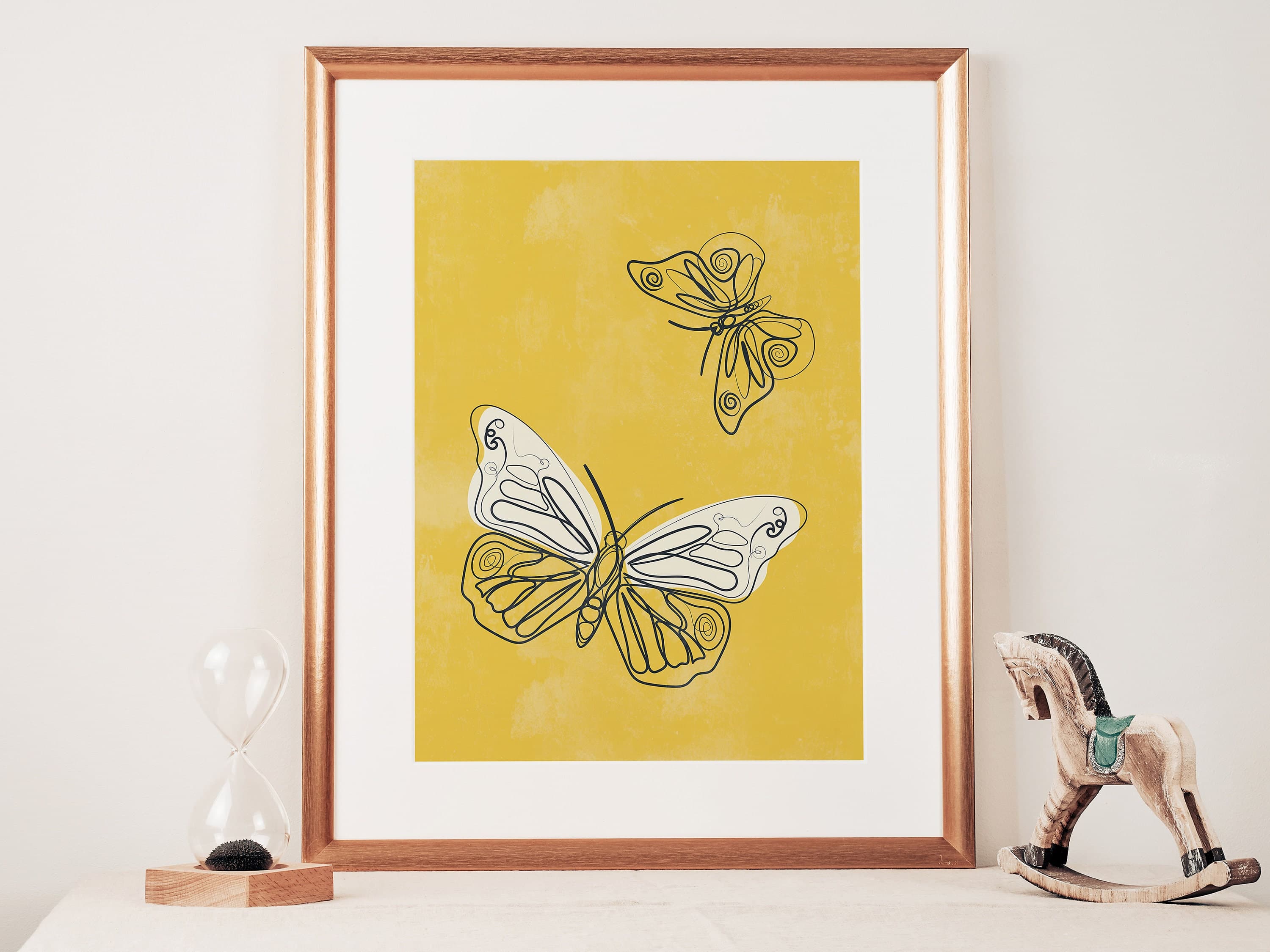 Abstract Butterfly Line Art Poster