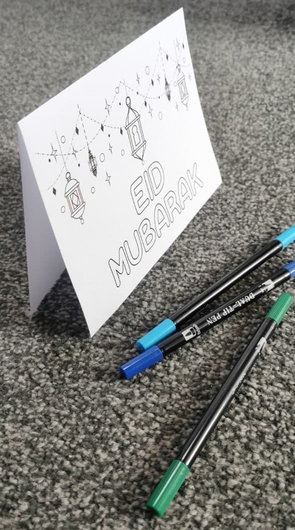 Kids Colouring Eid Cards | DIGITAL DOWNLOAD Eid Cards | Eid Colouring Pages | 8 Pack - image 5