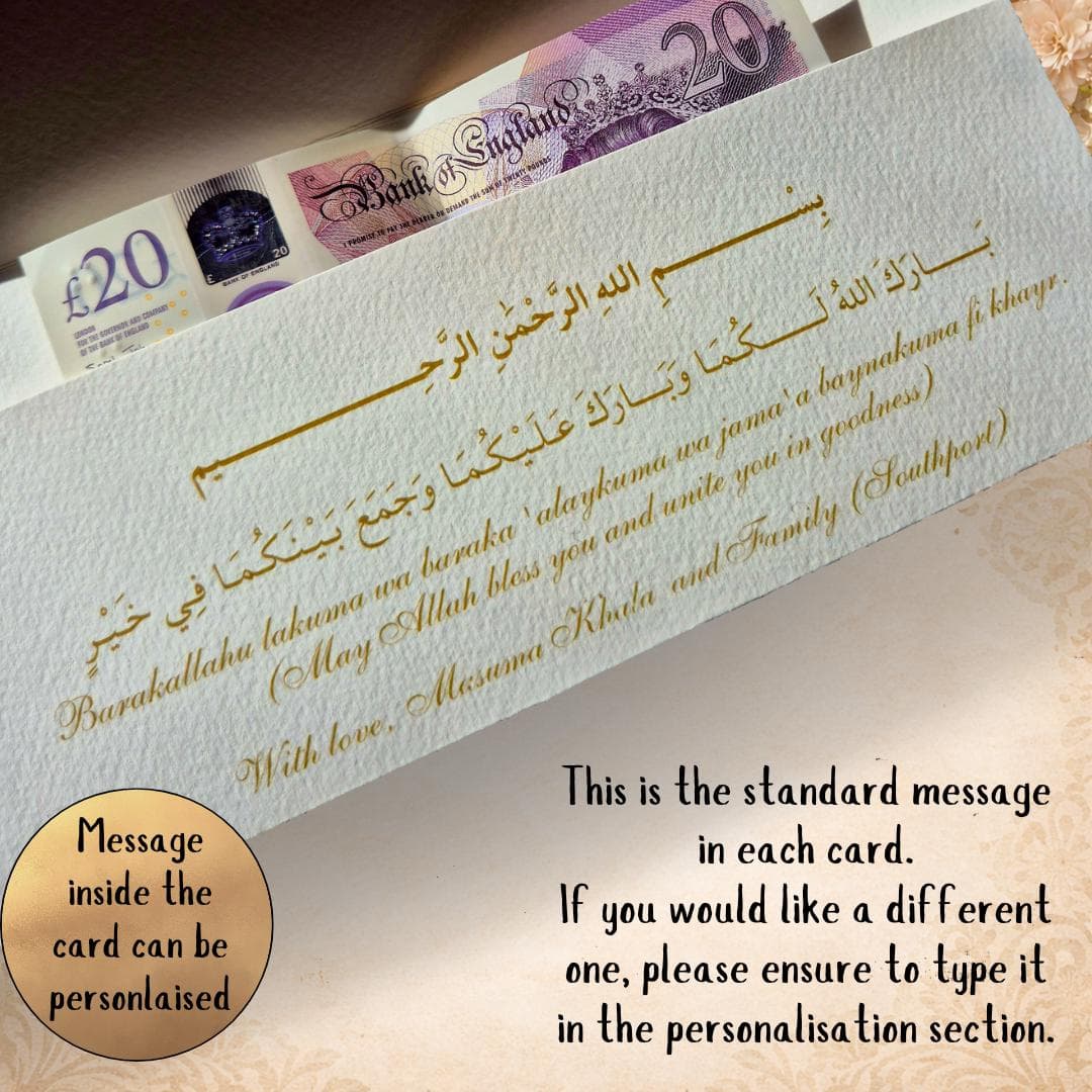 Personalised Nikkah Money Wallet with Matching Personalised Envelope | Nikkah Money Card | Muslim Wedding Card | Muslim Nikkah Card | - image 5