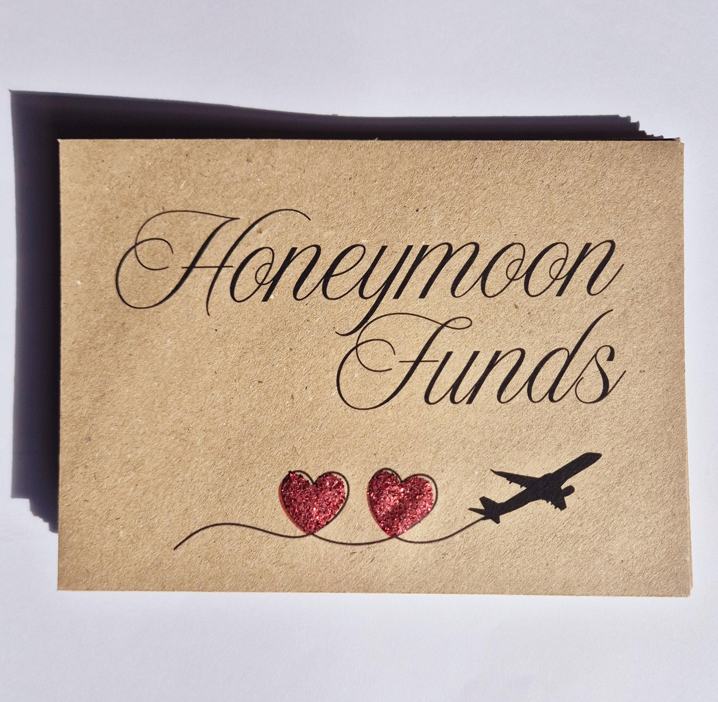 Honeymoon Funds Money Envelope | Glitter Hearts Wedding Gift