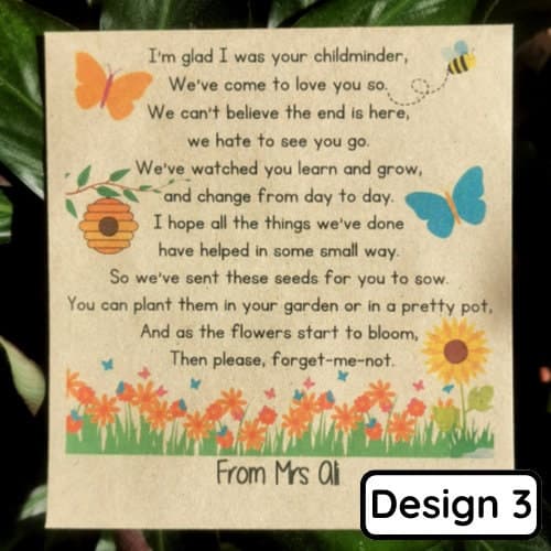 Personalized Wildflower Seed Packets: End of Term Gift