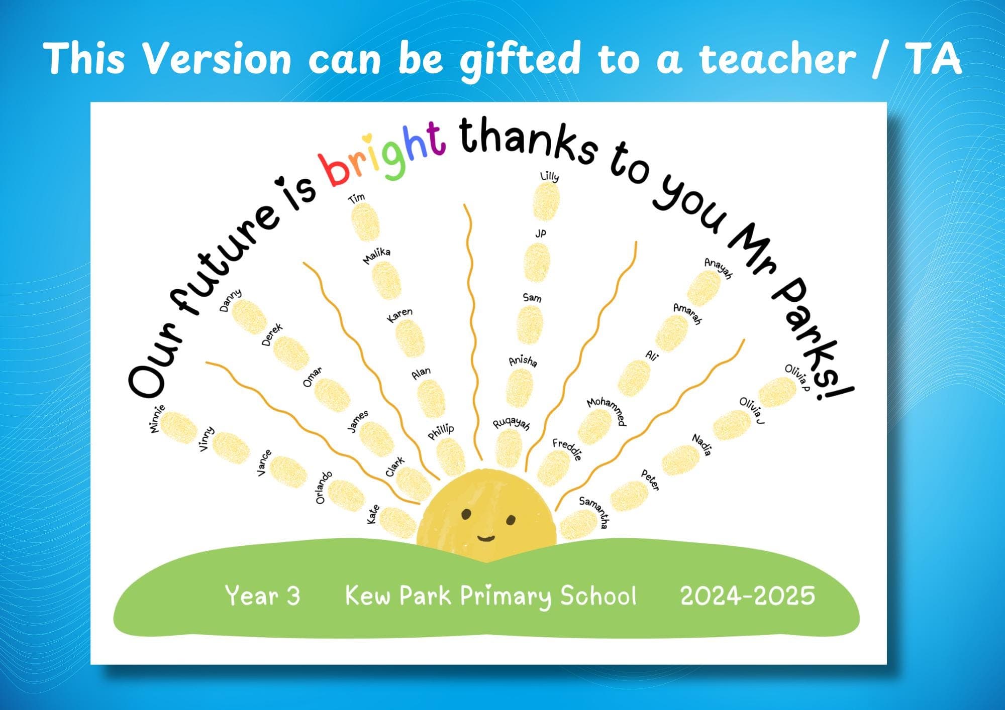 Fingerprint Sunshine Art: Personalized Class Gift (Digital Download) - image 4