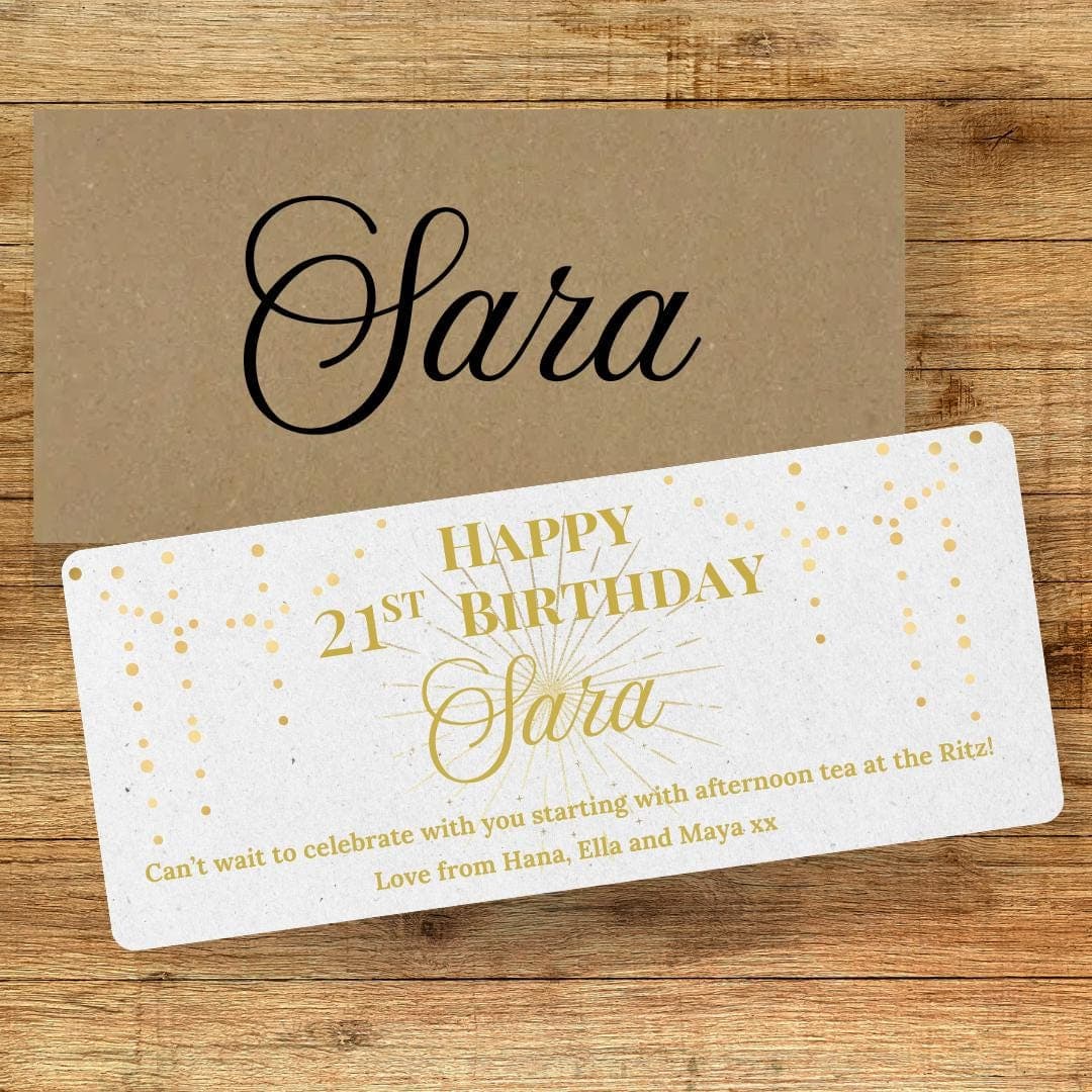 Personalized Birthday Gift Voucher: Luxury Cardstock, Custom Envelope - image 3