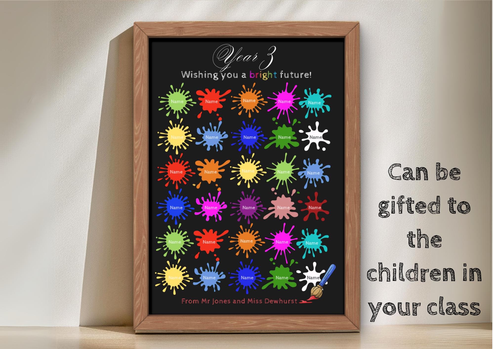 Personalized Paint Splat Fingerprint Class Gift | End of Year (Digital Print) - image 4