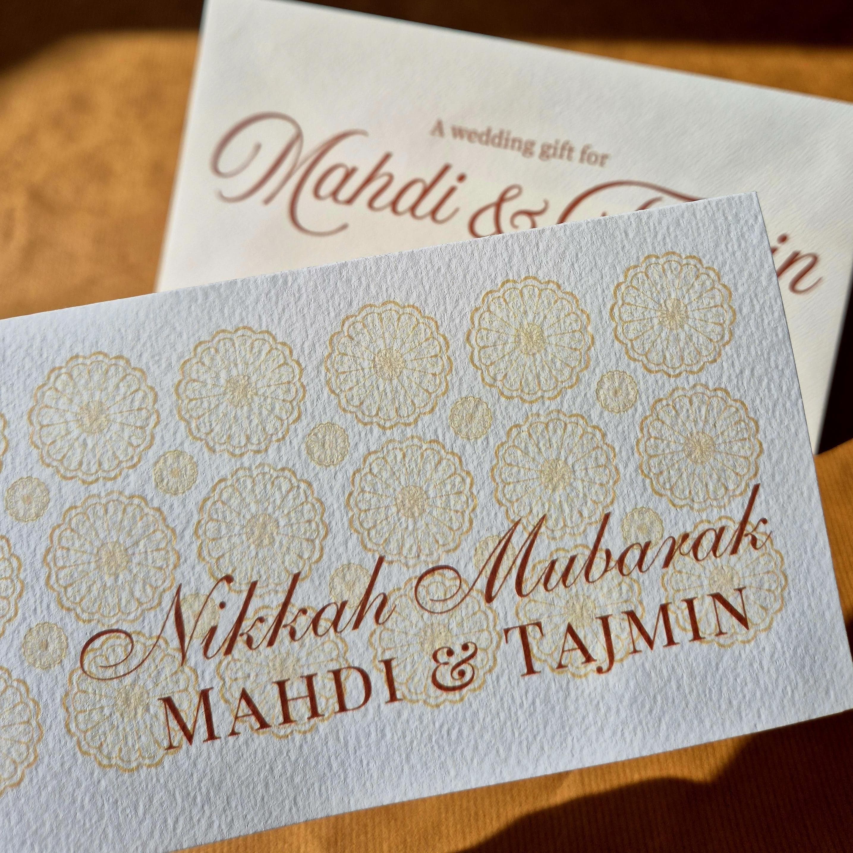 Personalised Nikkah Money Wallet with Matching Personalised Envelope | Nikkah Money Card | Muslim Wedding Card | Muslim Nikkah Card |