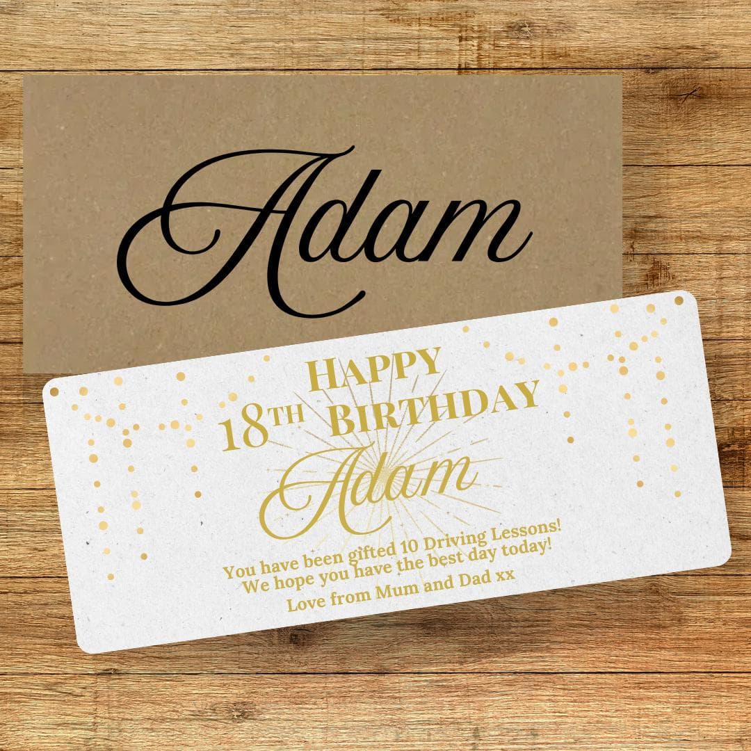 Personalized Birthday Gift Voucher: Luxury Cardstock, Custom Envelope