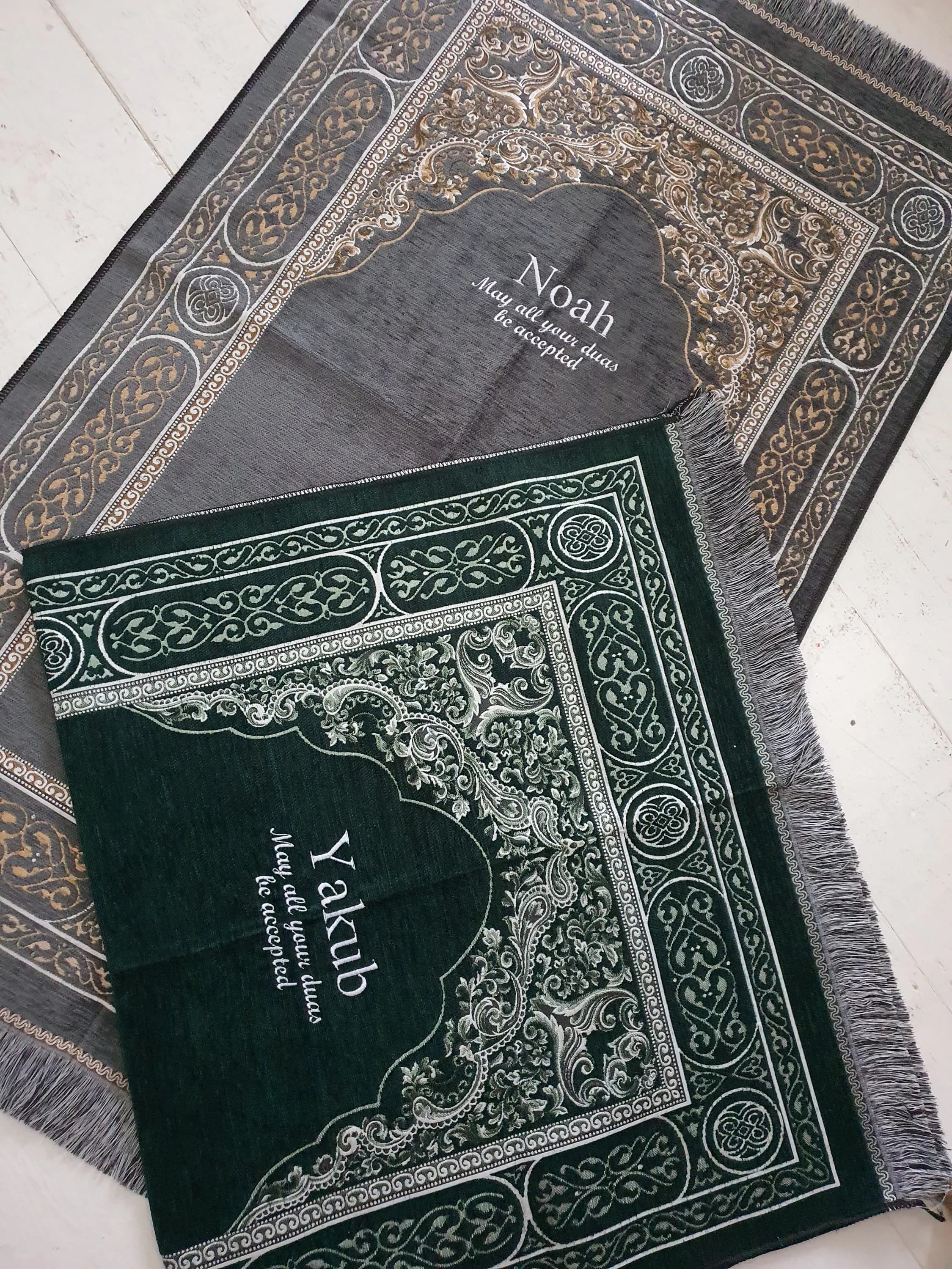 Premium Personalised Prayer Mat – Luxurious Custom Adult Sajada with Name Embroidery | Islamic Gift for Eid, Nikah, Ramadan, Shahada