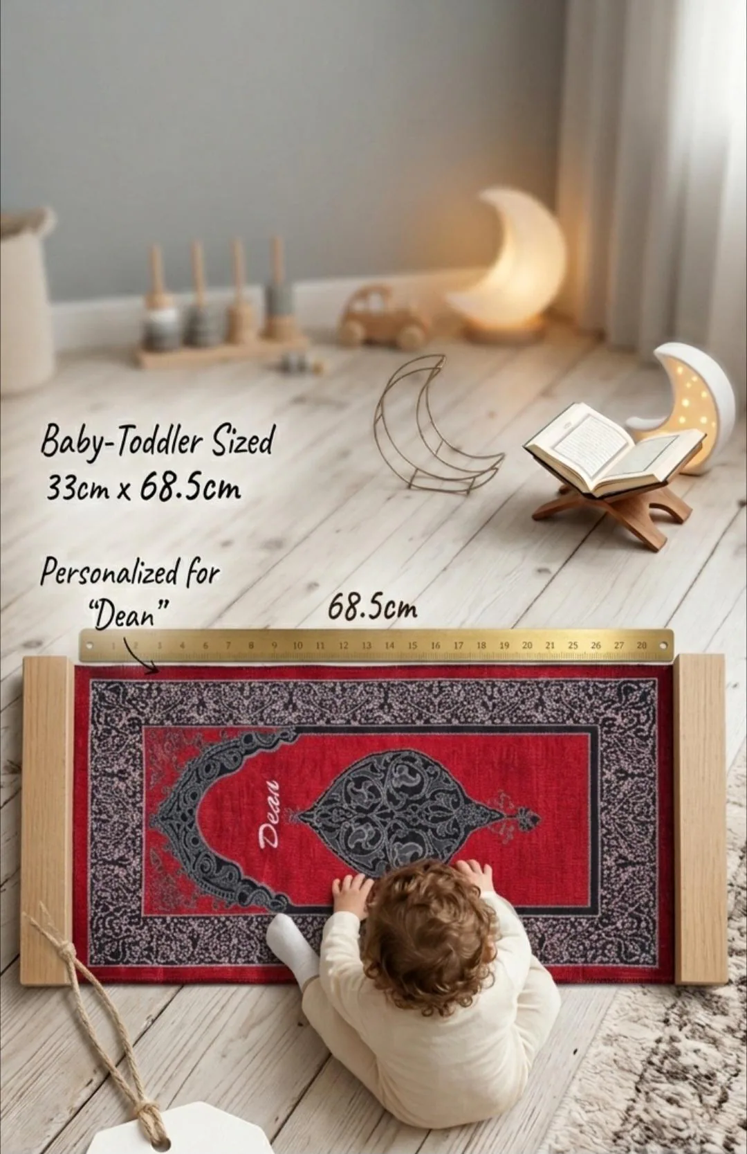 Babies - Toddler - small kids SIZE - Personalised Mussallah Prayer Mat Sajada embroidered