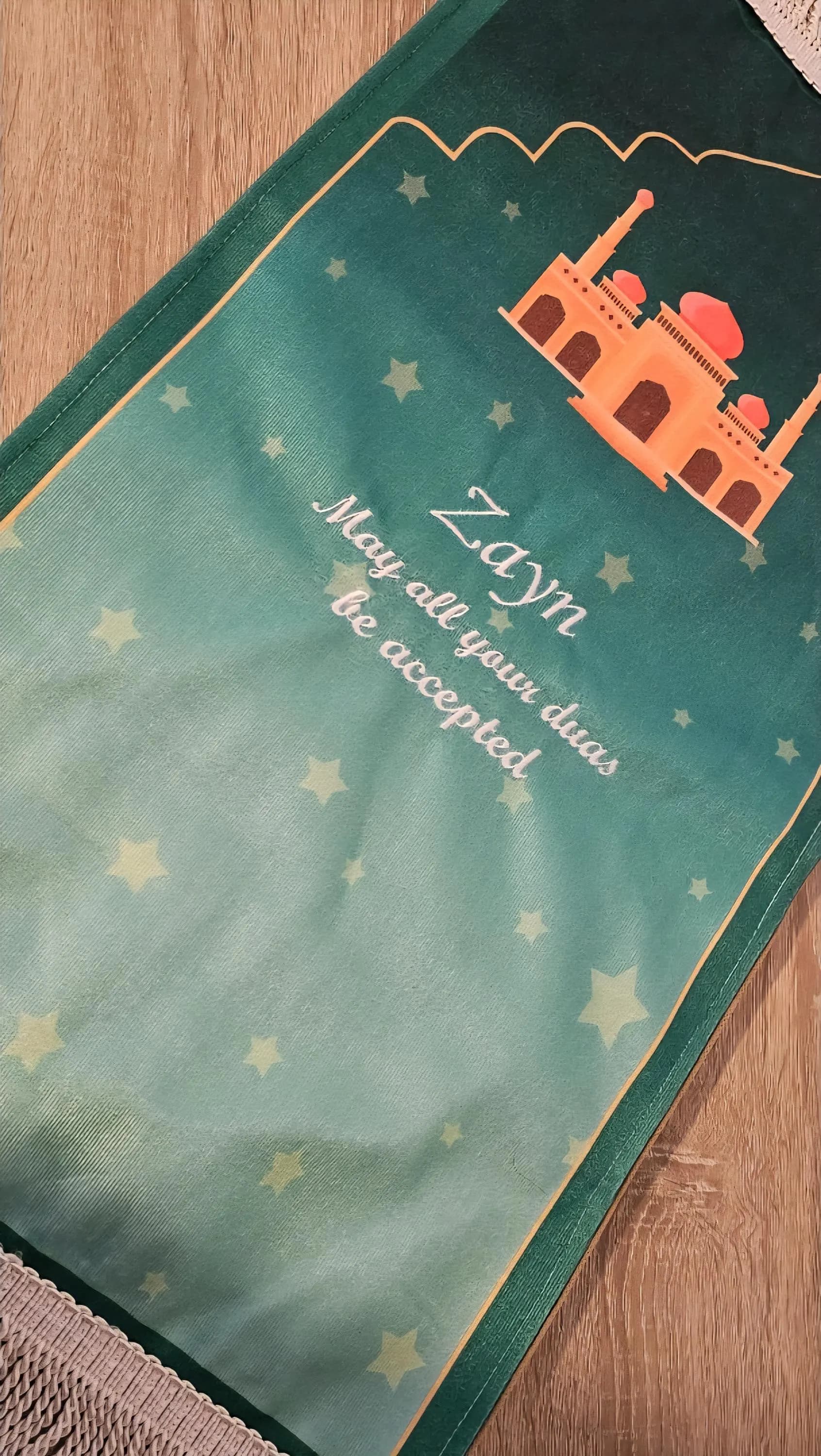 Personalised Kids Prayer Mat – Mini Muslim Sajada for Children | Ramadan Eid Gift | Islamic Prayer Rug Boys Girls | Musallah Janamaz