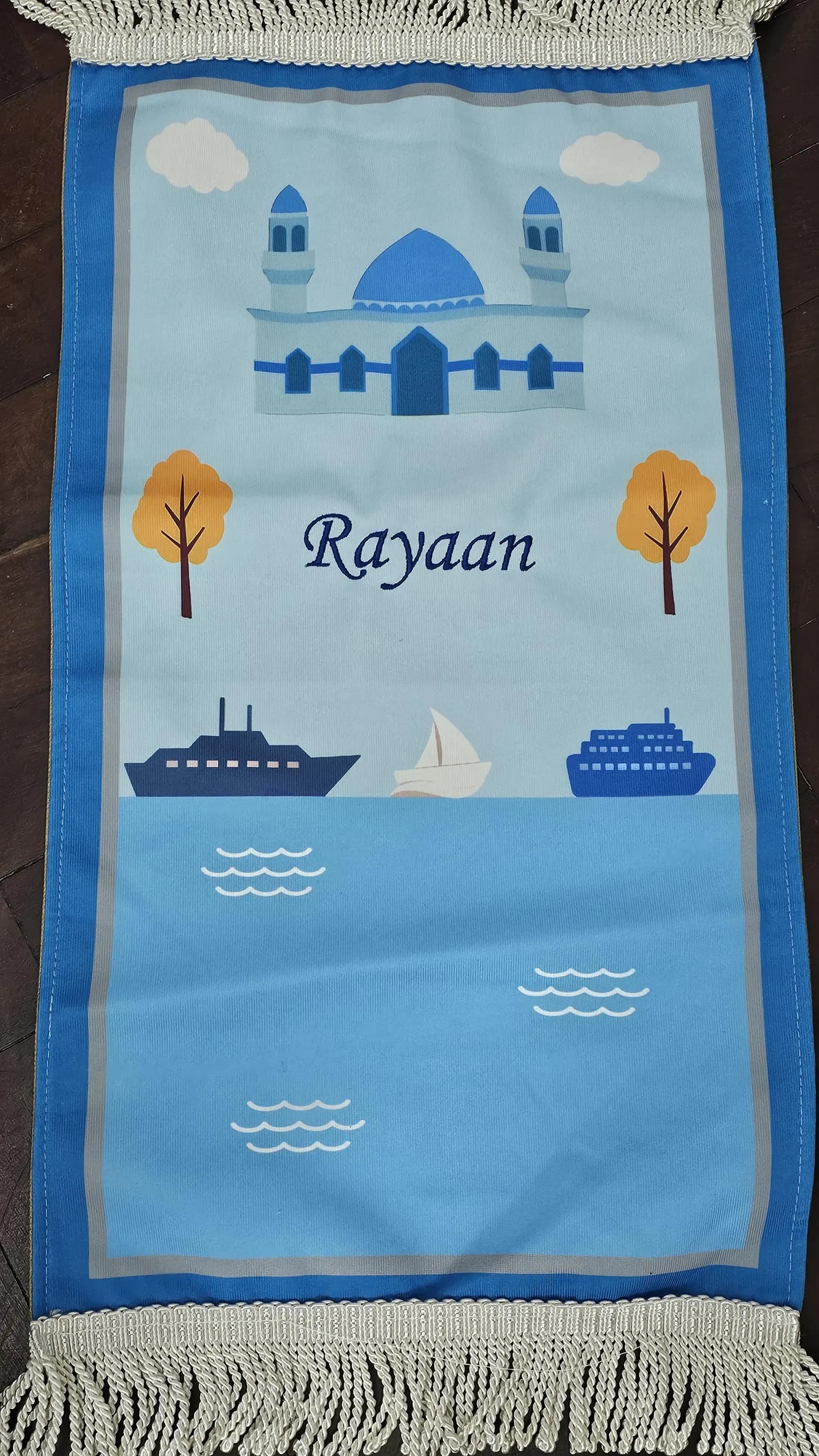 Personalised Kids Prayer Mat – Mini Muslim Sajada for Children | Ramadan Eid Gift | Islamic Prayer Rug Boys Girls | Musallah Janamaz