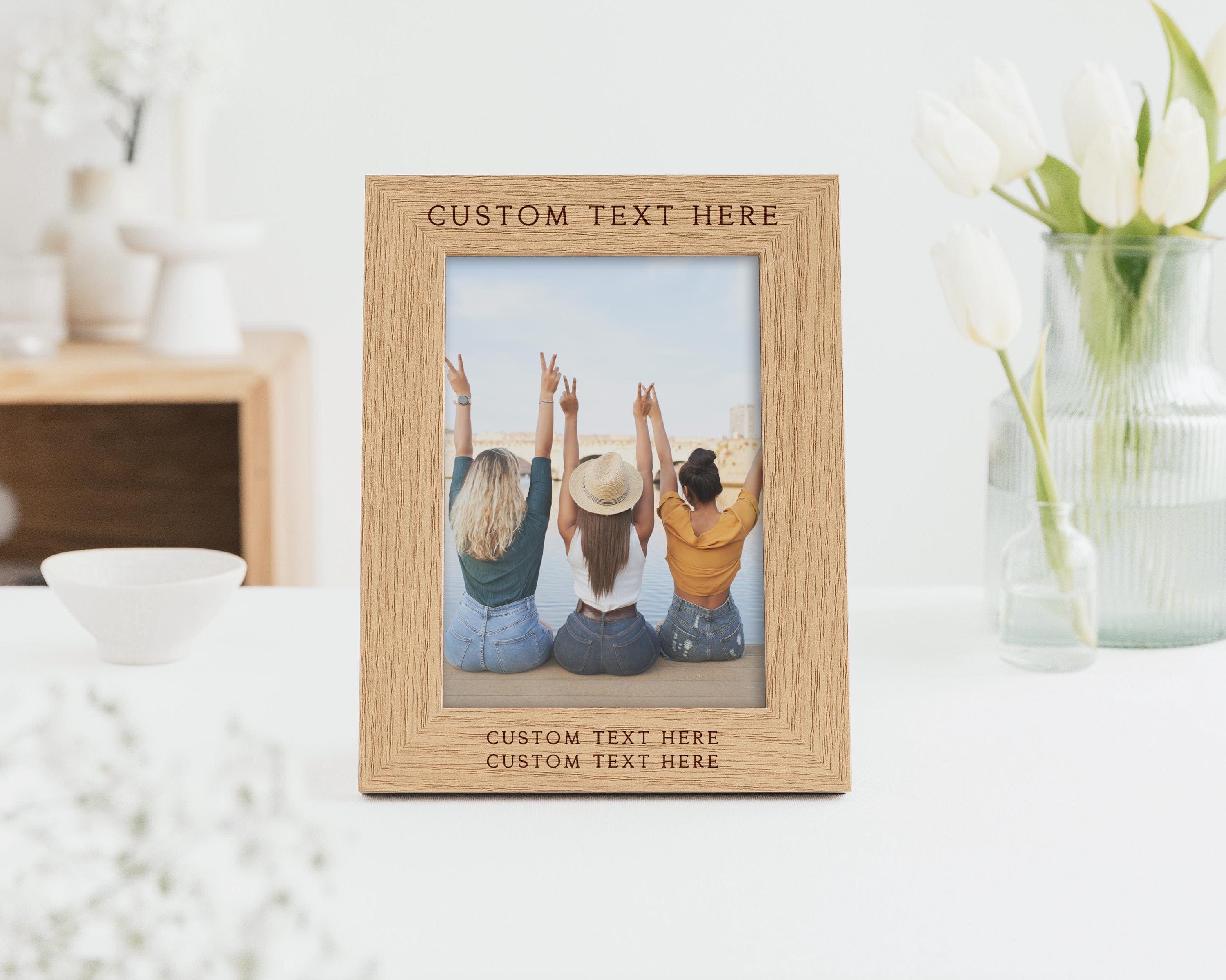 Personalised Custom Text Photo Frame | Engraved Photo Frame with Any Text