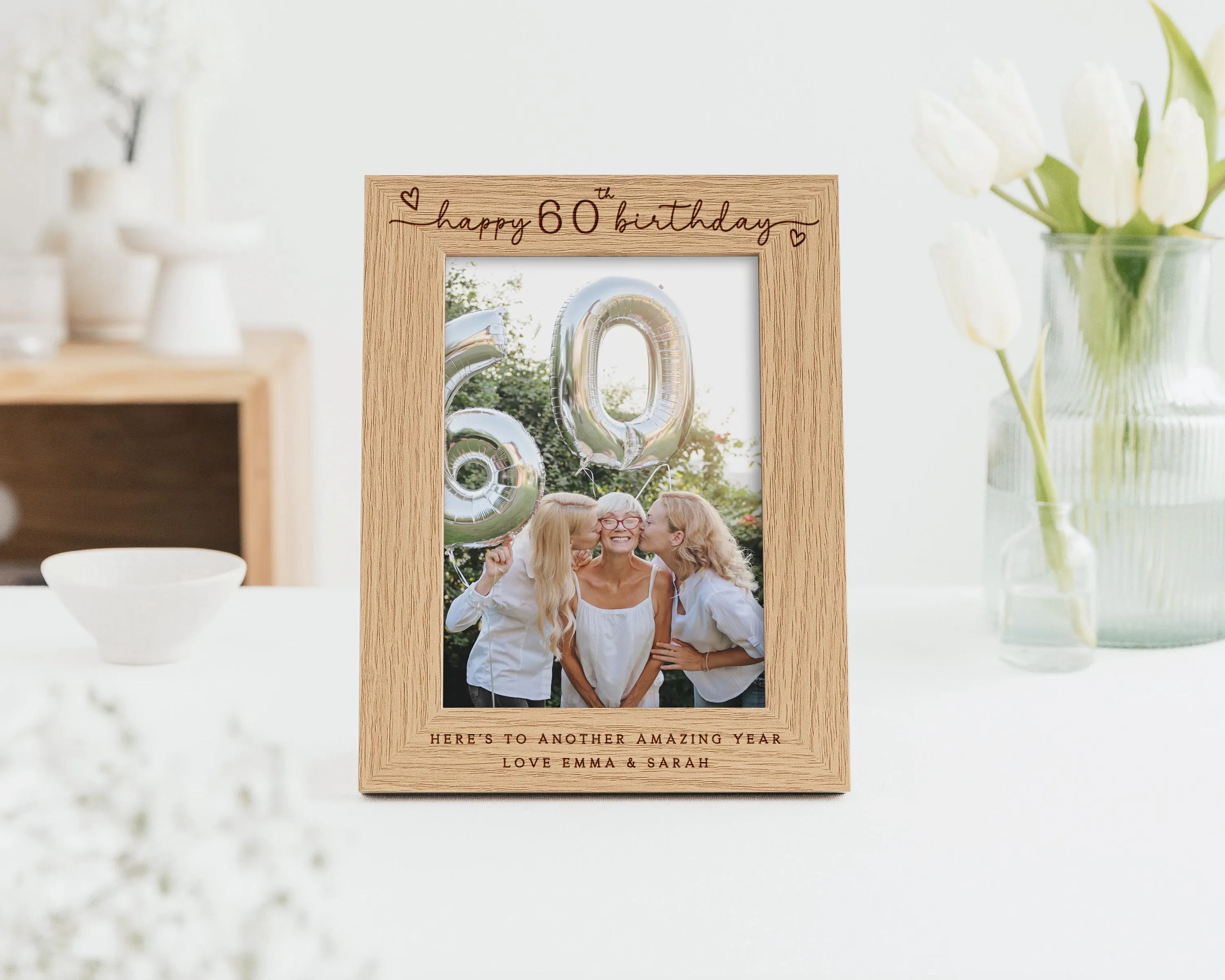 60th Birthday Gift | Personalised Sixtieth Birthday Gift Engraved Photo Frame - image 4