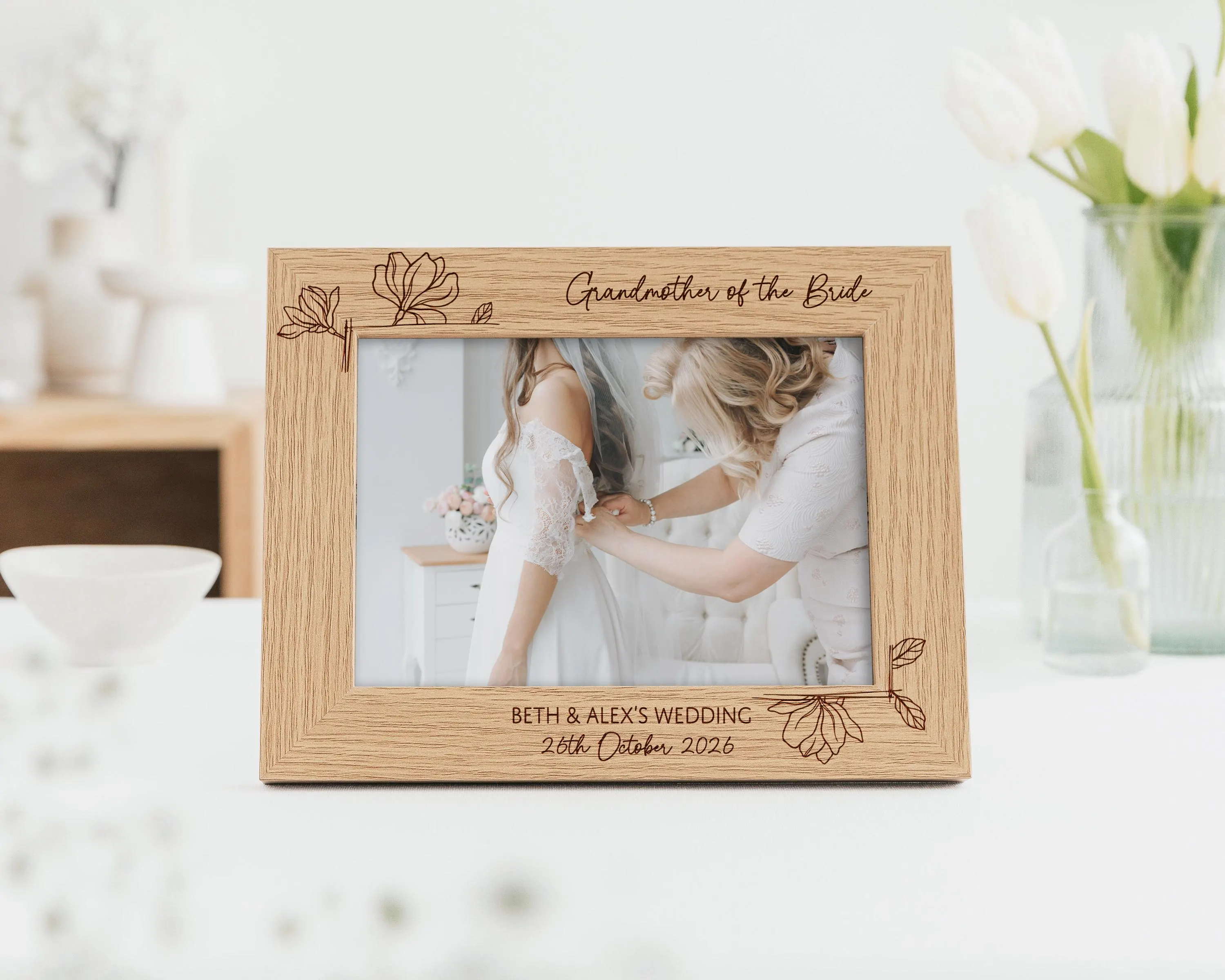 Grandmother Wedding Favour Gift | Grandmother of the Bride Grandmother of the Groom Gift | Personalised Wooden Engraved Wedding Day Gift - image 3