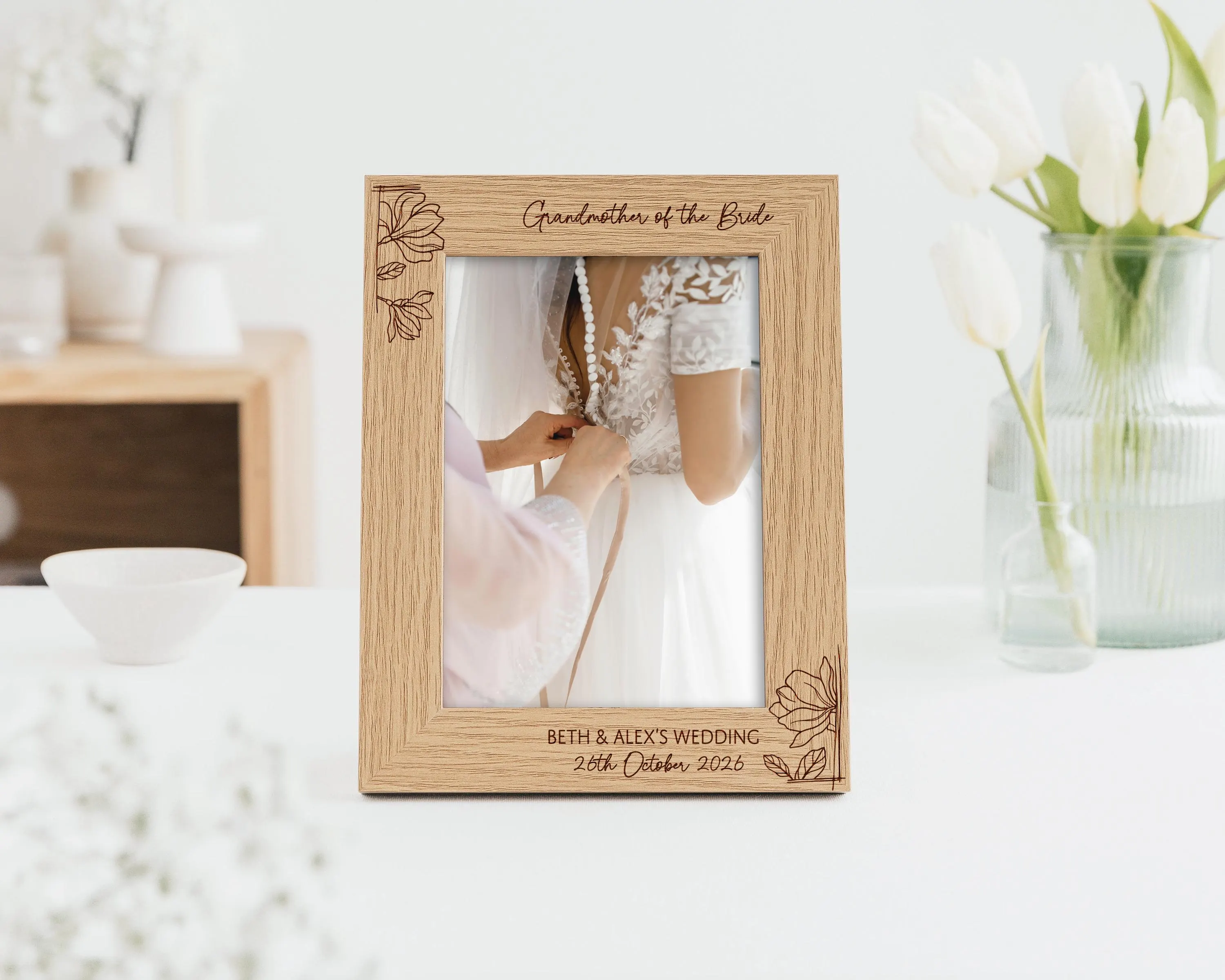Grandmother Wedding Favour Gift | Grandmother of the Bride Grandmother of the Groom Gift | Personalised Wooden Engraved Wedding Day Gift